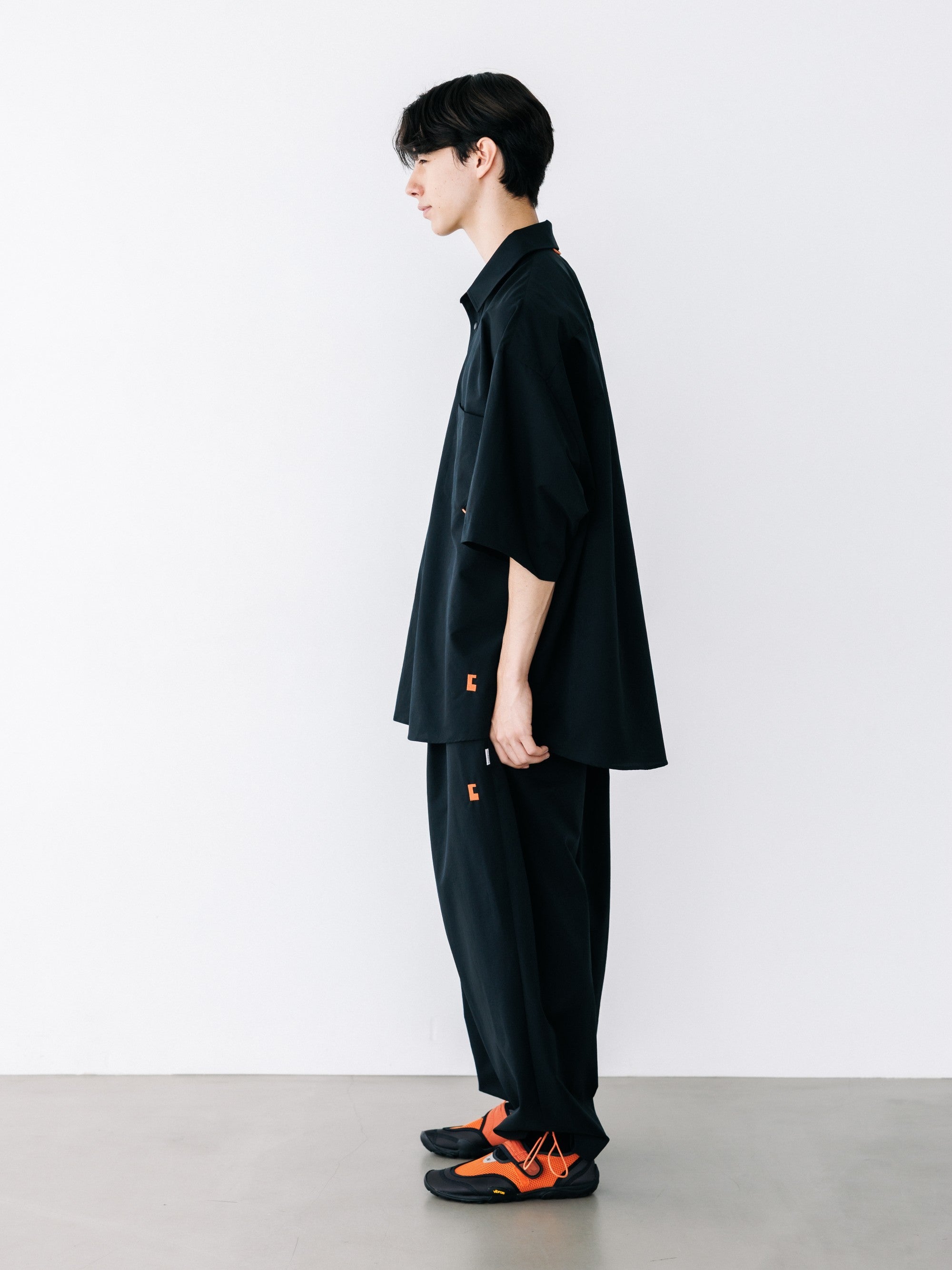 【8.22 SAT 20:00- IN STOCK】“C”COOLDOTS® MINI RIPSTOP CITY UNIFORM WIDE TAPERED PANTS (BLACK×ORANGE)