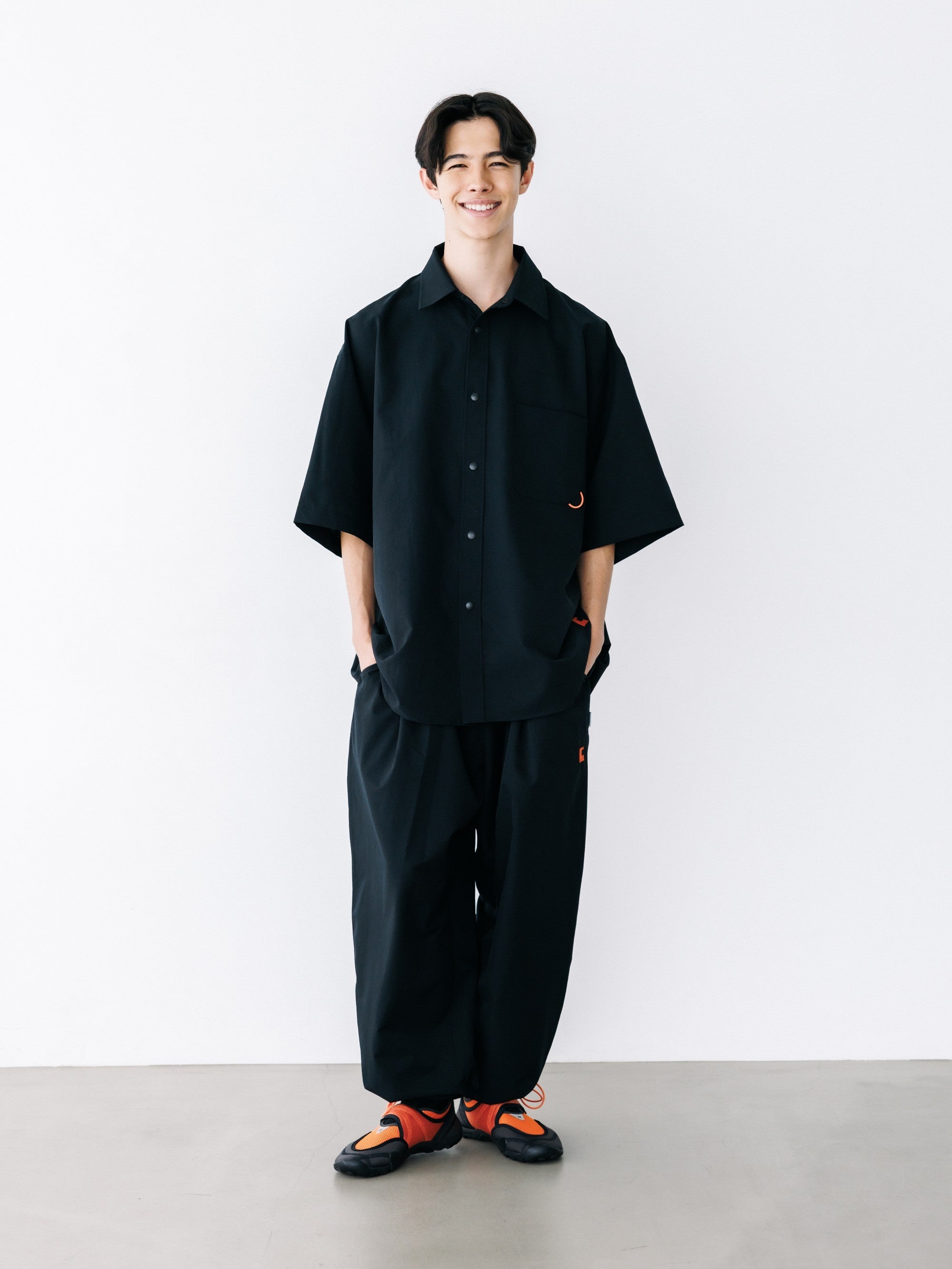 【8.22 SAT 20:00- IN STOCK】“C”COOLDOTS® MINI RIPSTOP CITY UNIFORM S/S SHIRT (BLACK×ORANGE)