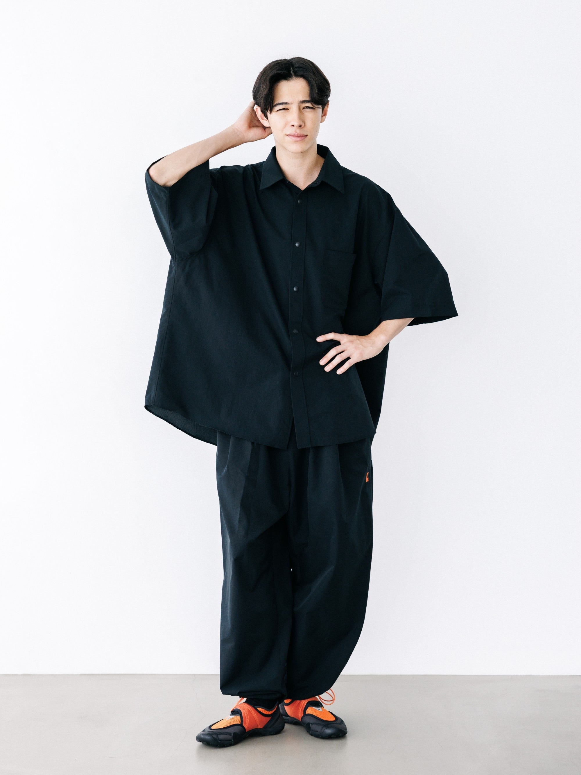 【8.22 SAT 20:00- IN STOCK】“C”COOLDOTS® MINI RIPSTOP CITY UNIFORM S/S SHIRT (BLACK×ORANGE)