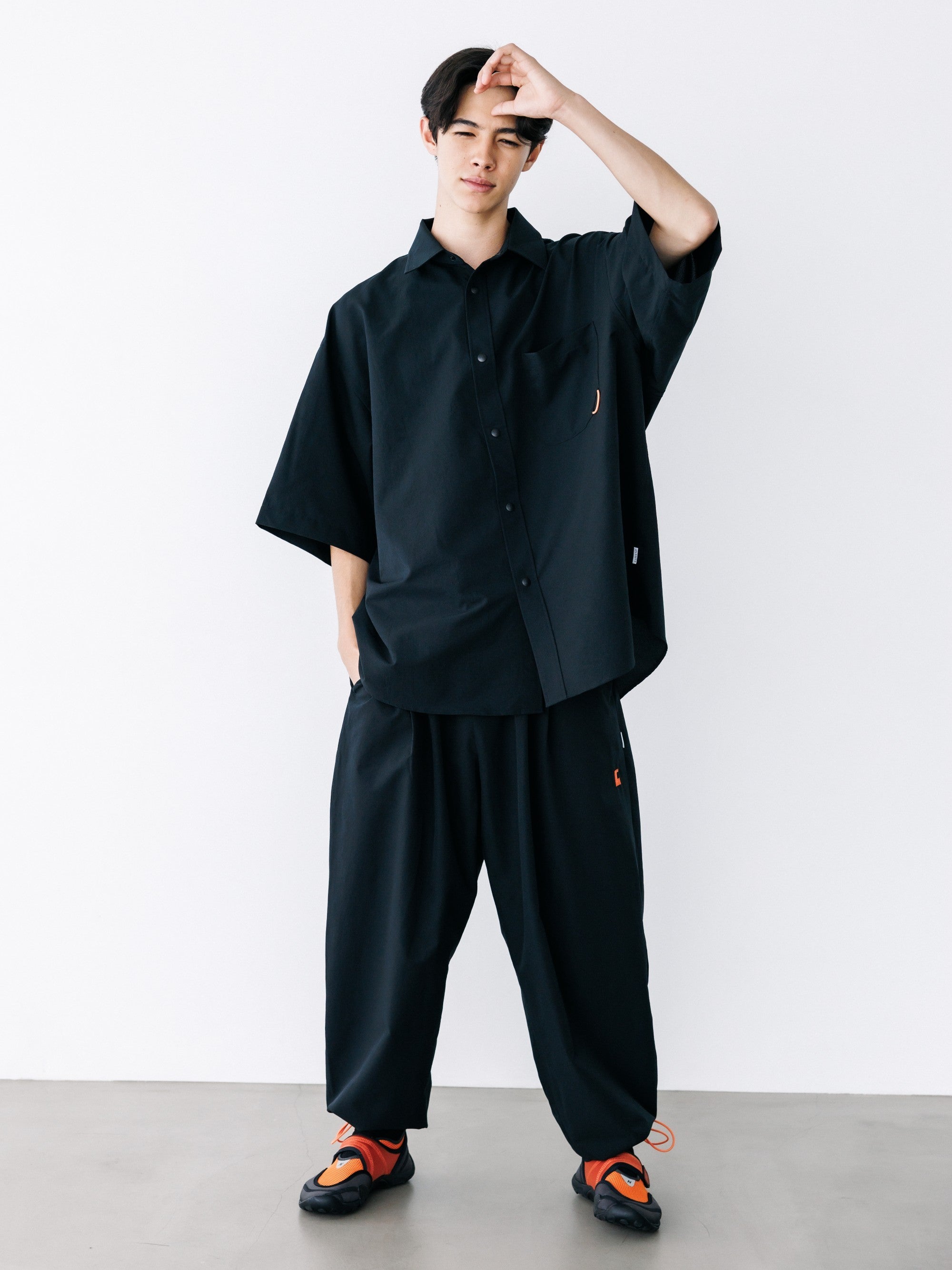 【8.22 SAT 20:00- IN STOCK】“C”COOLDOTS® MINI RIPSTOP CITY UNIFORM S/S SHIRT (BLACK×ORANGE)
