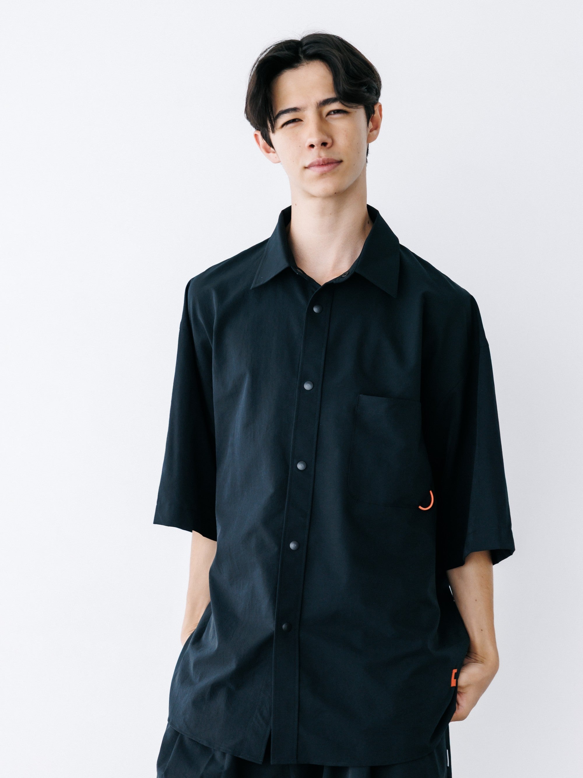 【8.22 SAT 20:00- IN STOCK】“C”COOLDOTS® MINI RIPSTOP CITY UNIFORM S/S SHIRT (BLACK×ORANGE)
