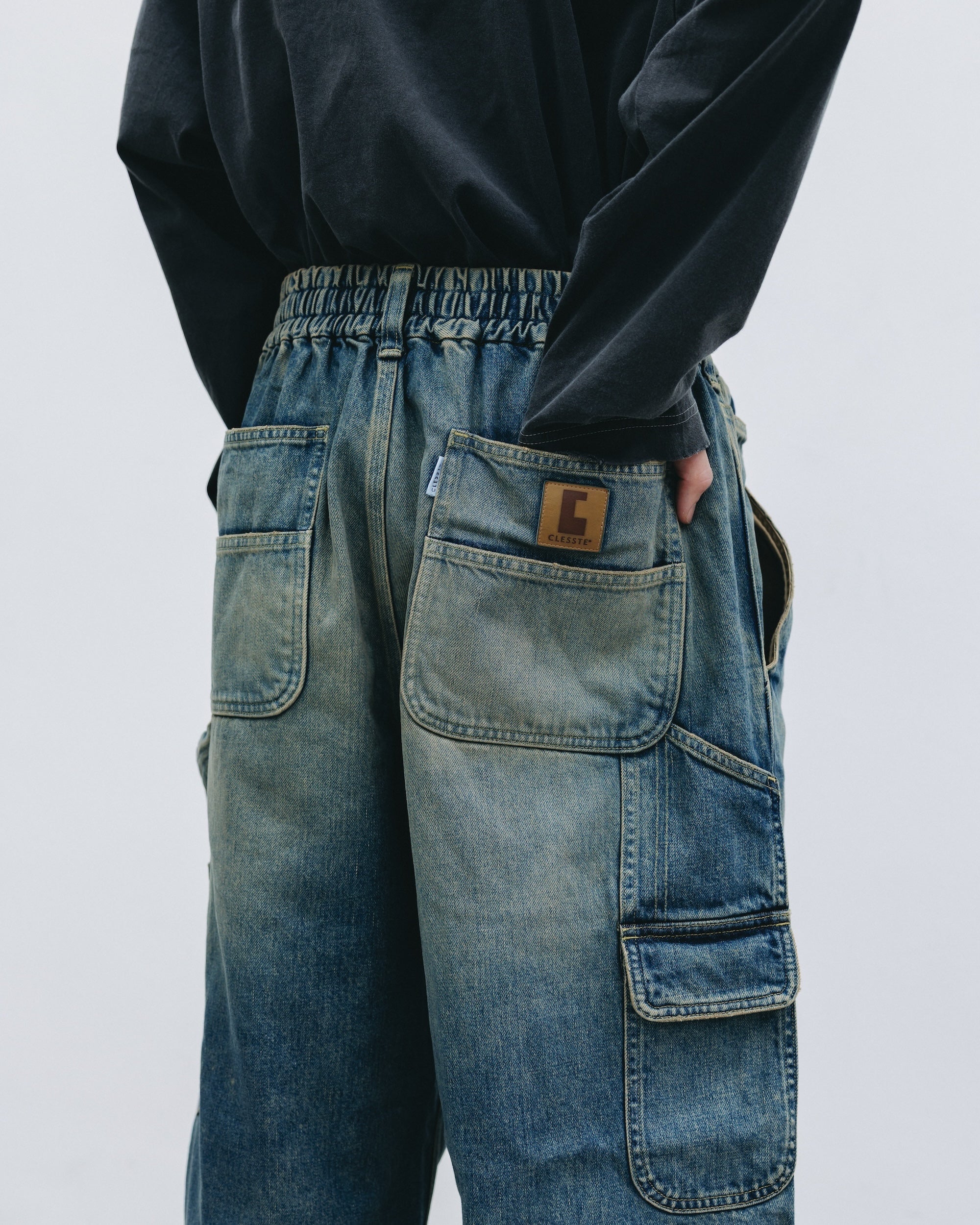 【11.5 WED 20:00- IN STOCK】VINTAGE DYED SELVEDGE DENIM WORKER PANTS (VINTAGE INDIGO)