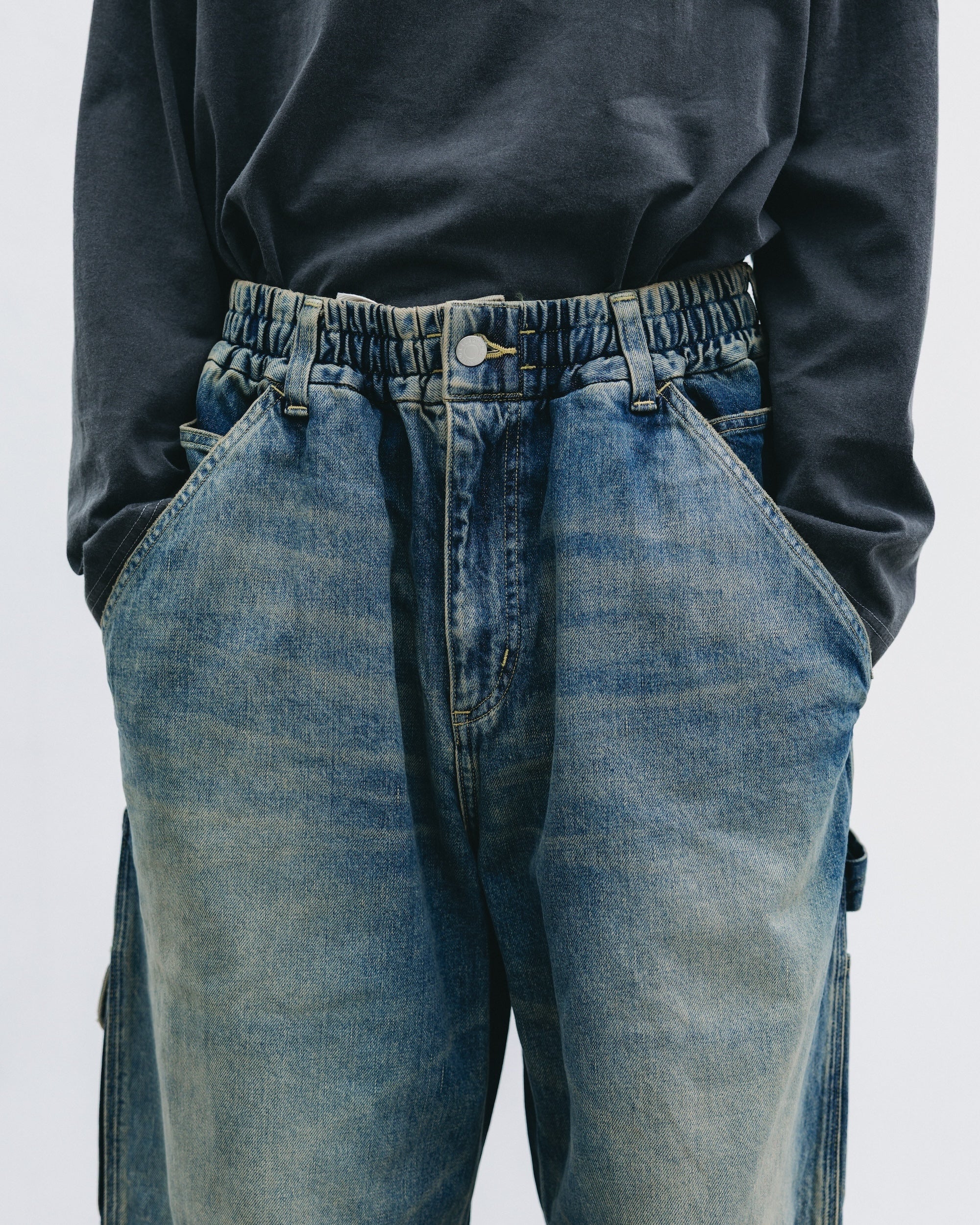 【11.5 WED 20:00- IN STOCK】VINTAGE DYED SELVEDGE DENIM WORKER PANTS (VINTAGE INDIGO)