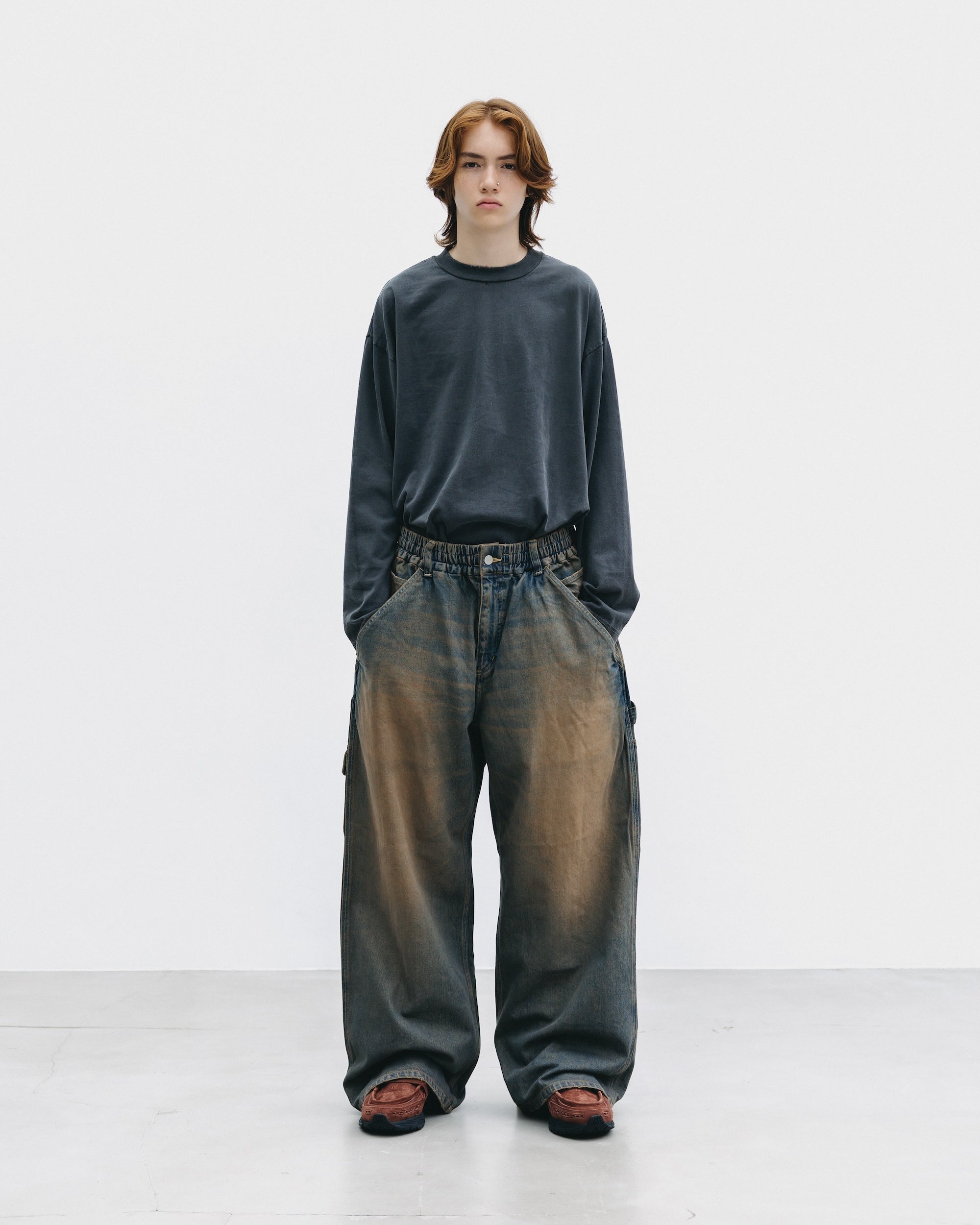 clesste デニムパンツ VINTAGE DYED SELVEDGE DENIM WORKER PANTS (VINTAGE BROWN)