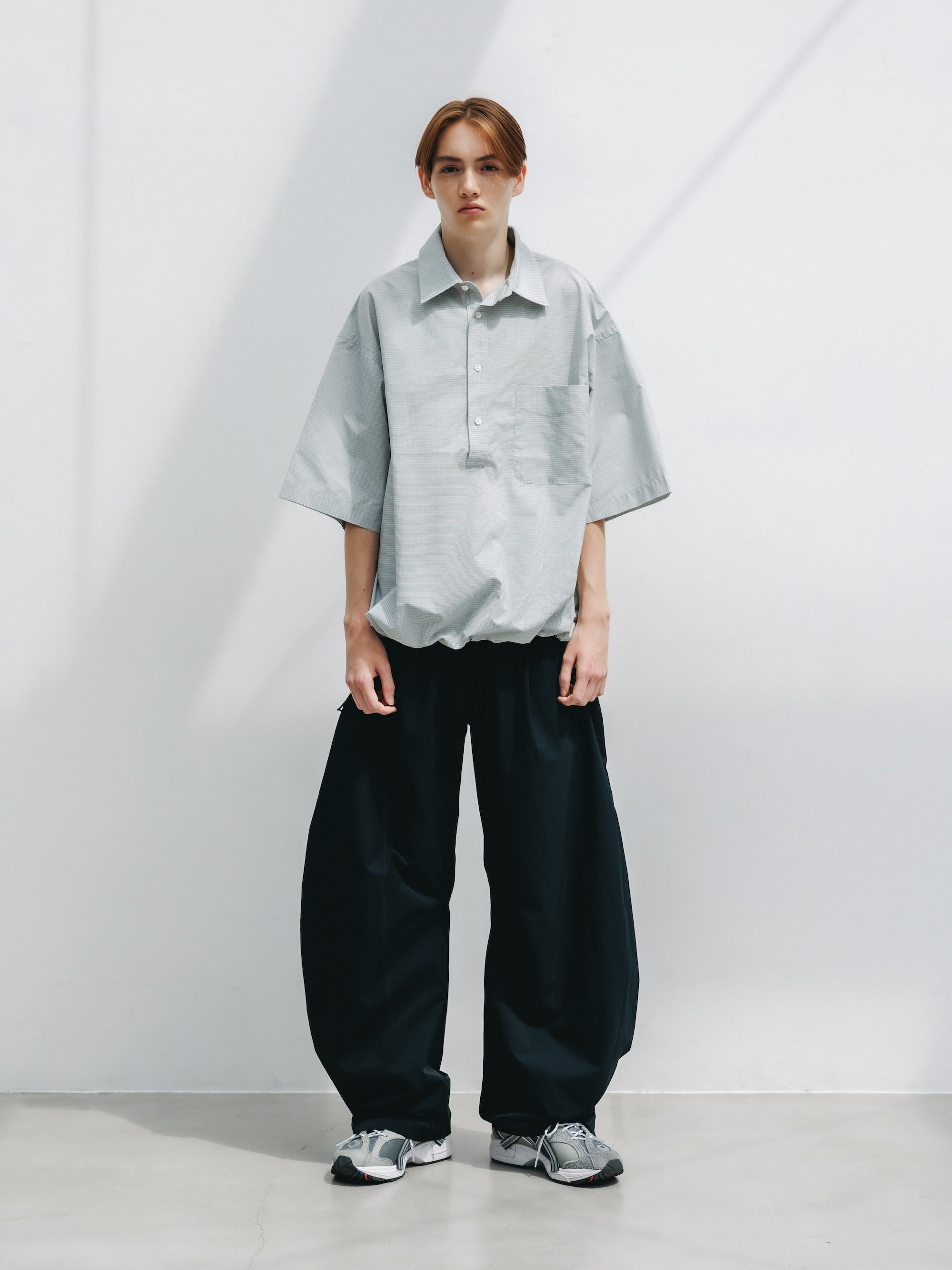 MINI PLAID S/S PULLOVER SHIRT (WHITE)