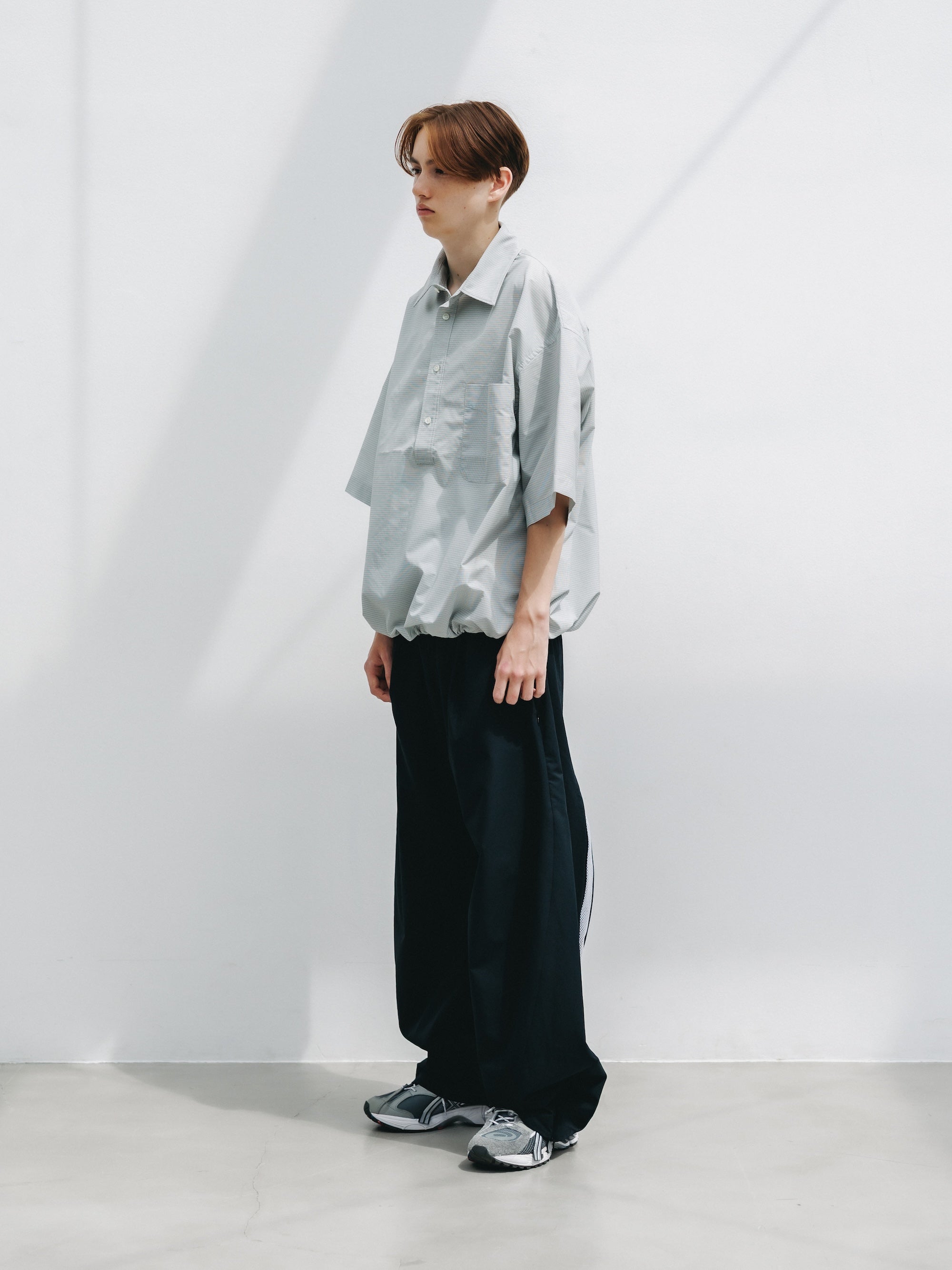 【4.25 SAT 20:00- IN STOCK】MINI PLAID S/S PULLOVER SHIRT (WHITE)