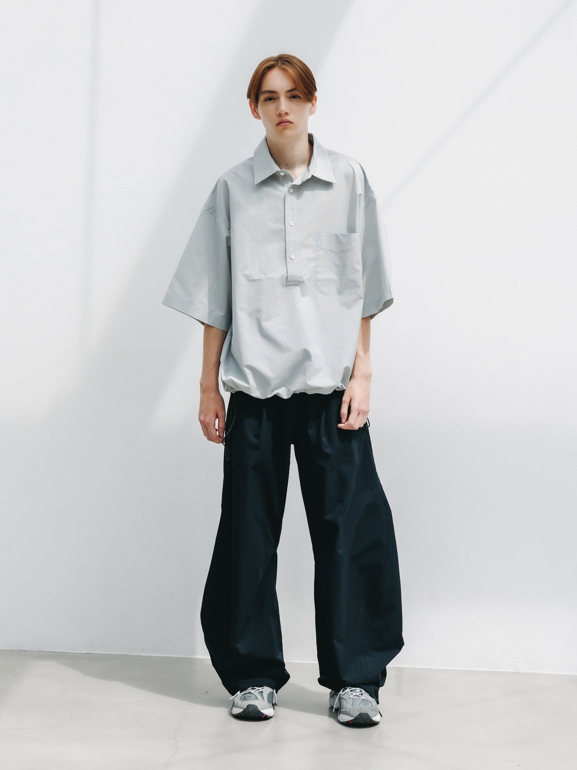 【4.25 SAT 20:00- IN STOCK】MINI PLAID S/S PULLOVER SHIRT (WHITE)