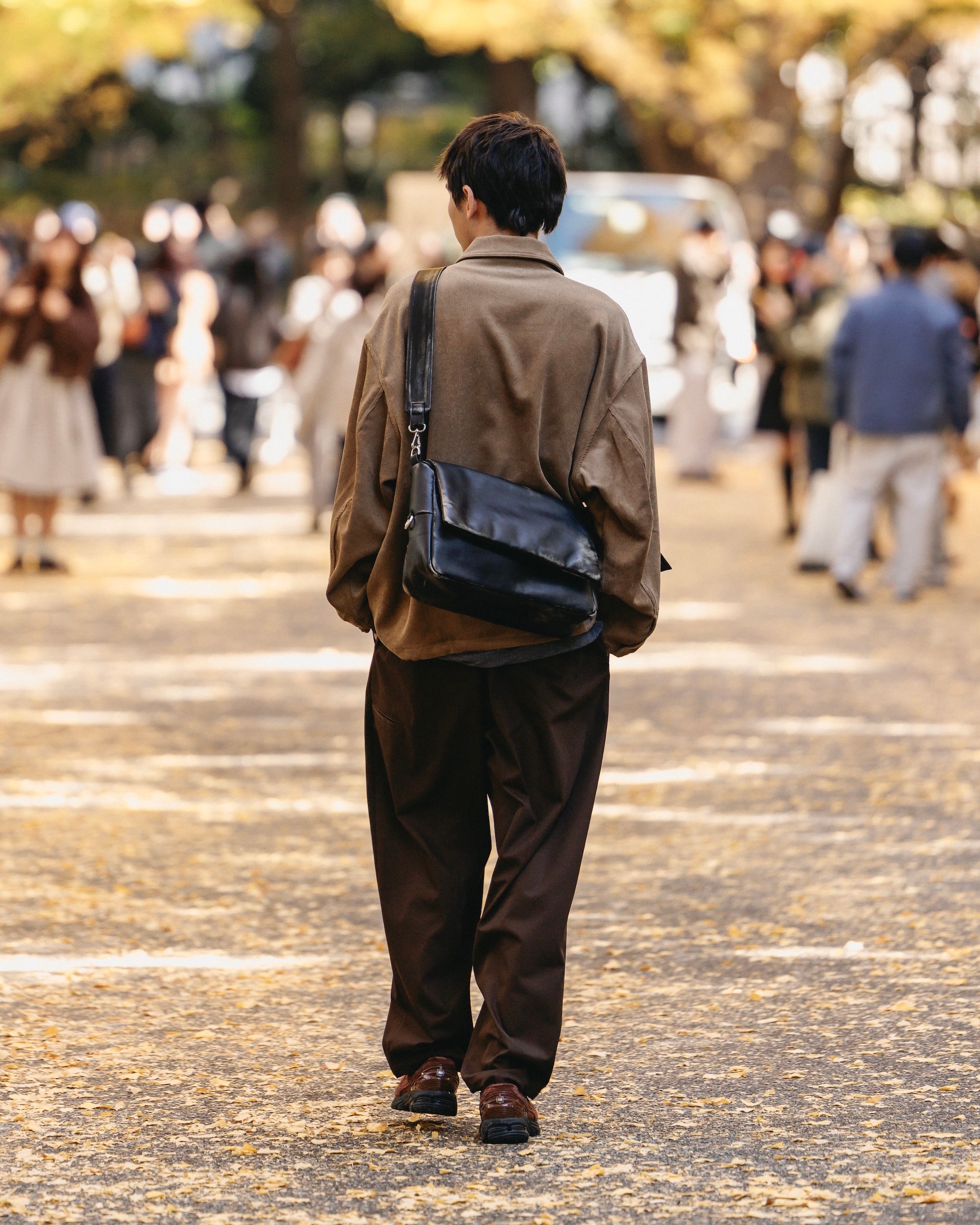 【2.4 WED 20:00- IN STOCK】T/C GABARDINE CITY UNIFORM WIDE TAPERED PANTS(BROWN)