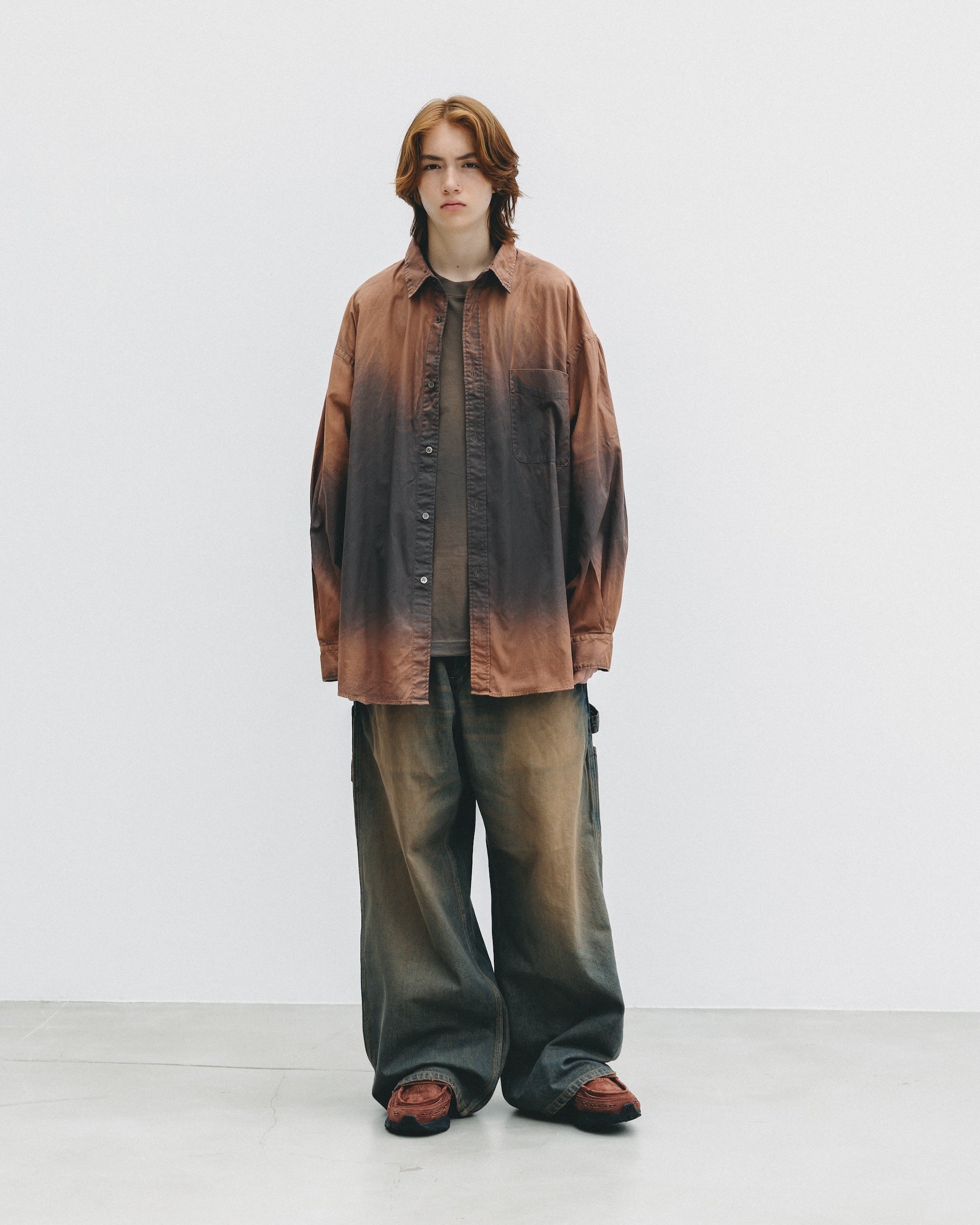 【11.5 WED 20:00- IN STOCK】VINTAGE DYED SELVEDGE DENIM WORKER PANTS (VINTAGE BROWN)