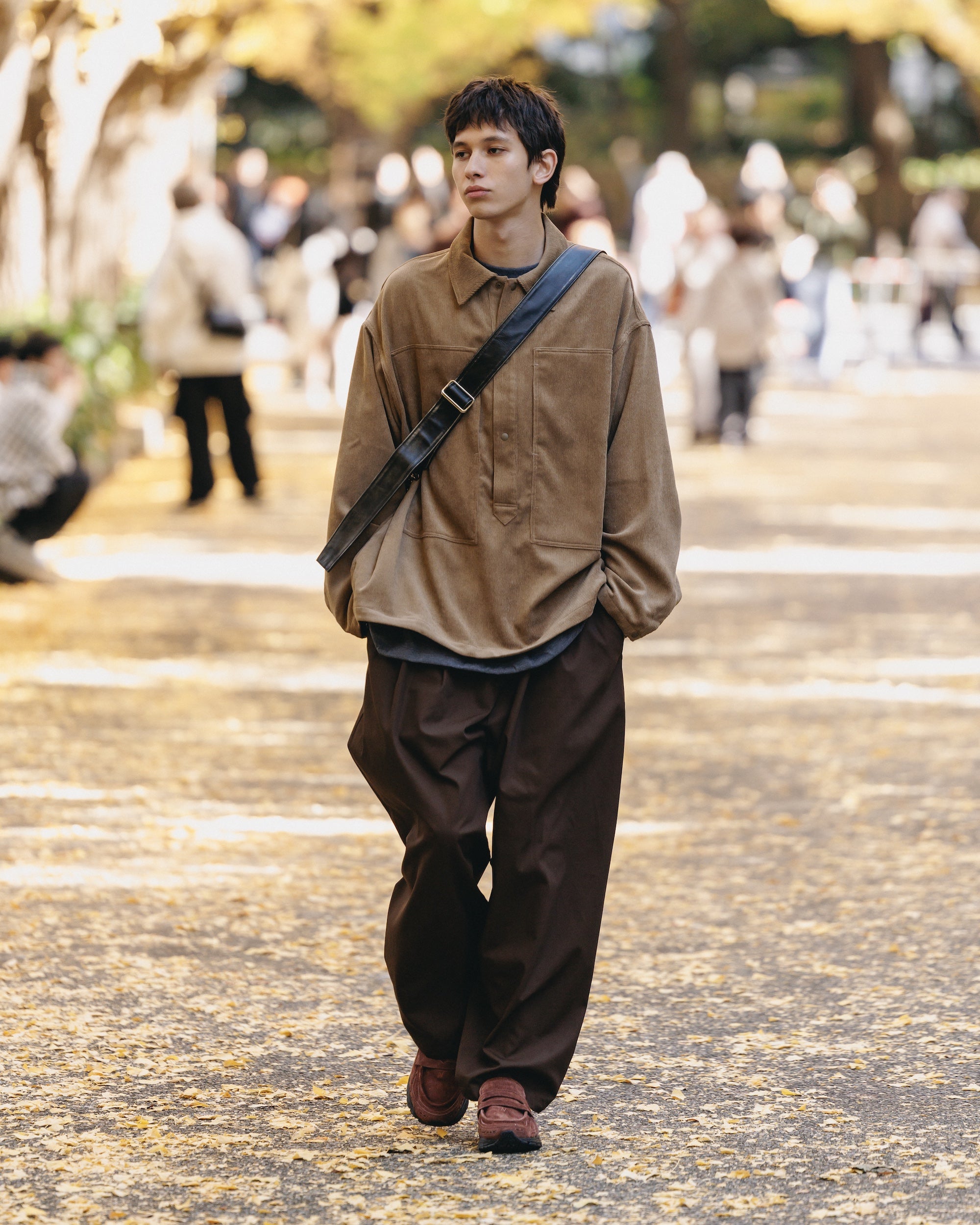 【2.4 WED 20:00- IN STOCK】T/C GABARDINE CITY UNIFORM WIDE TAPERED PANTS(BROWN)