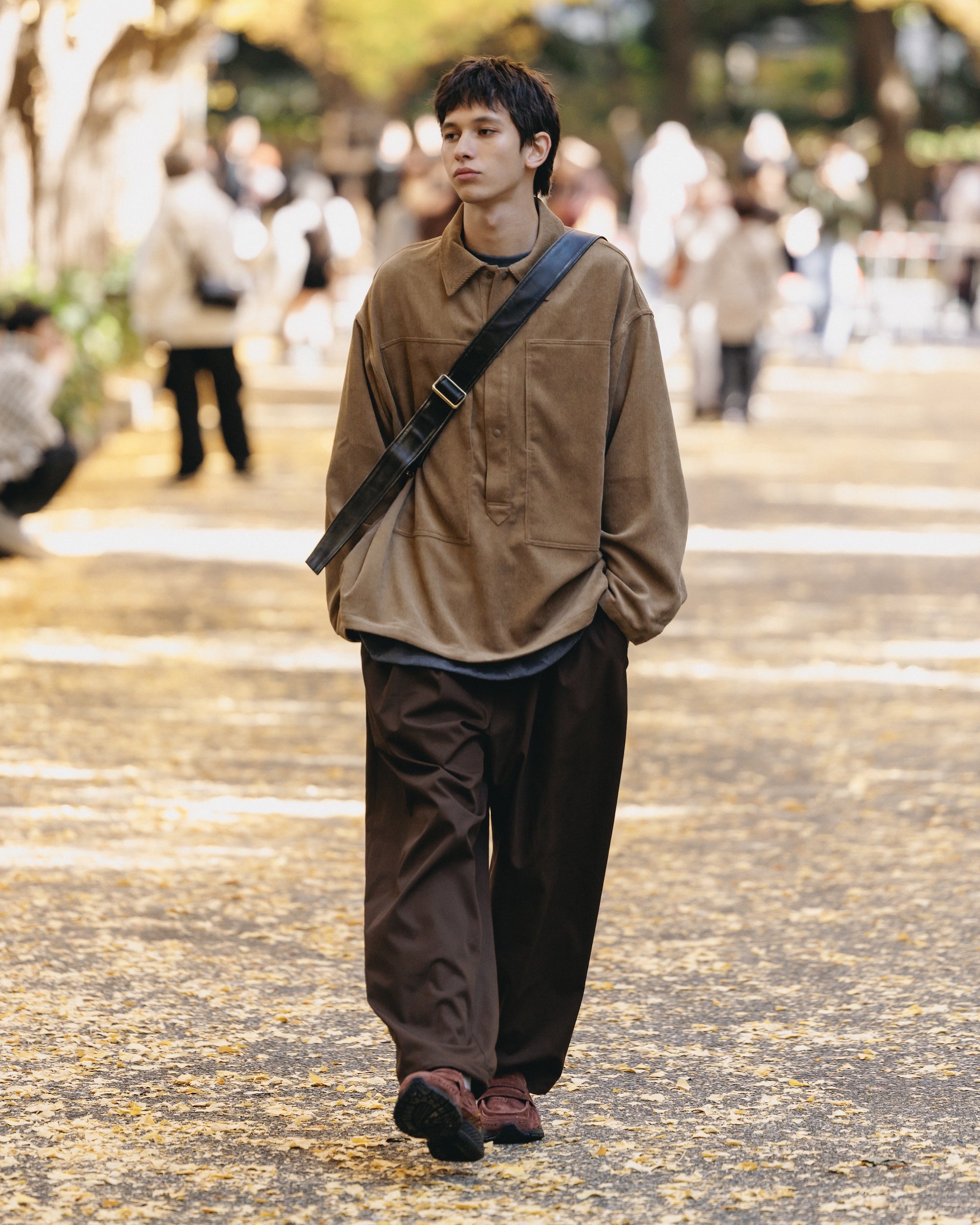 【2.4 WED 20:00- IN STOCK】T/C GABARDINE CITY UNIFORM WIDE TAPERED PANTS(BROWN)
