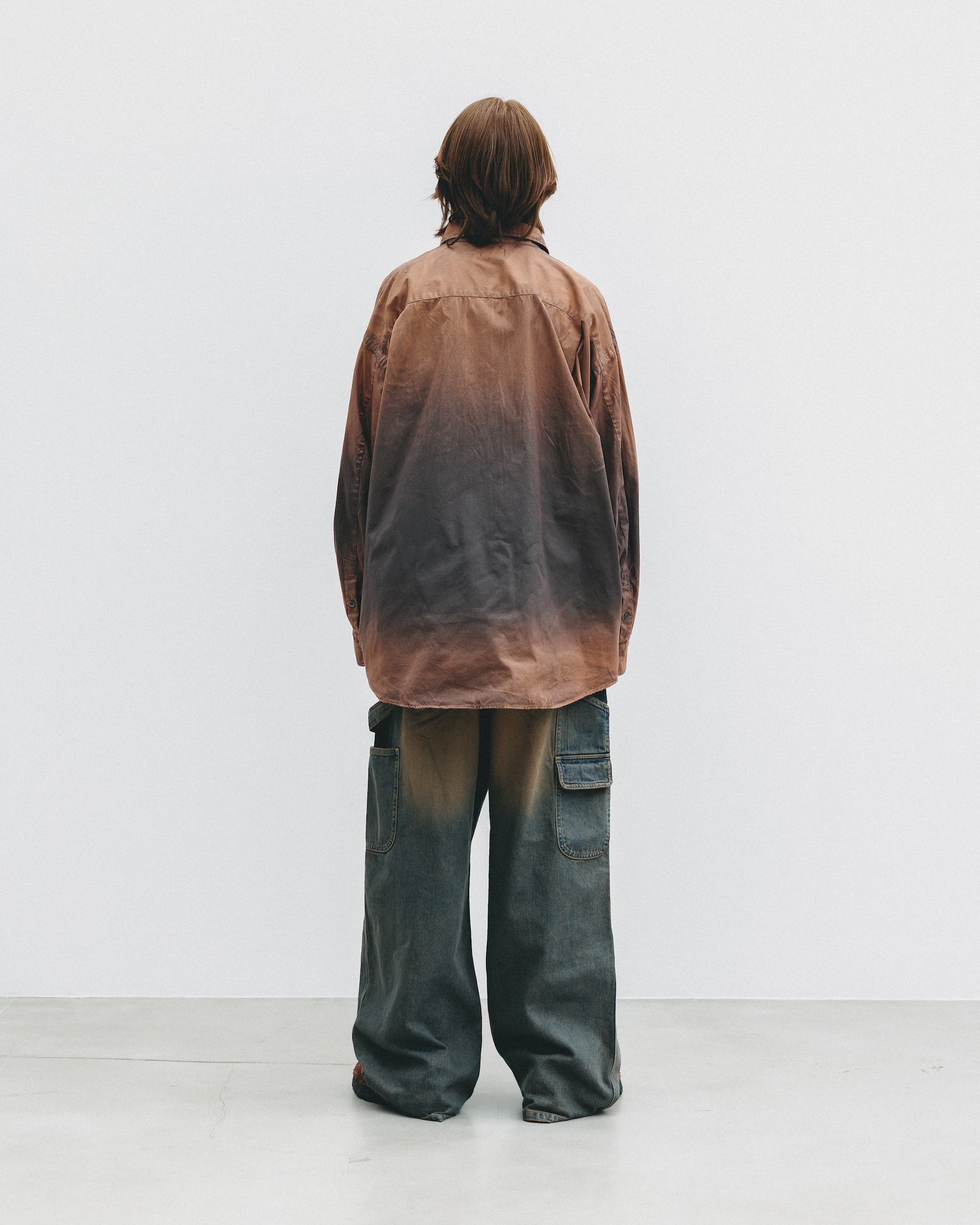 【10.1 WED 20:00- IN STOCK】GRADATION DYED CLASSIC CITY L/S SHIRT (BROWN)
