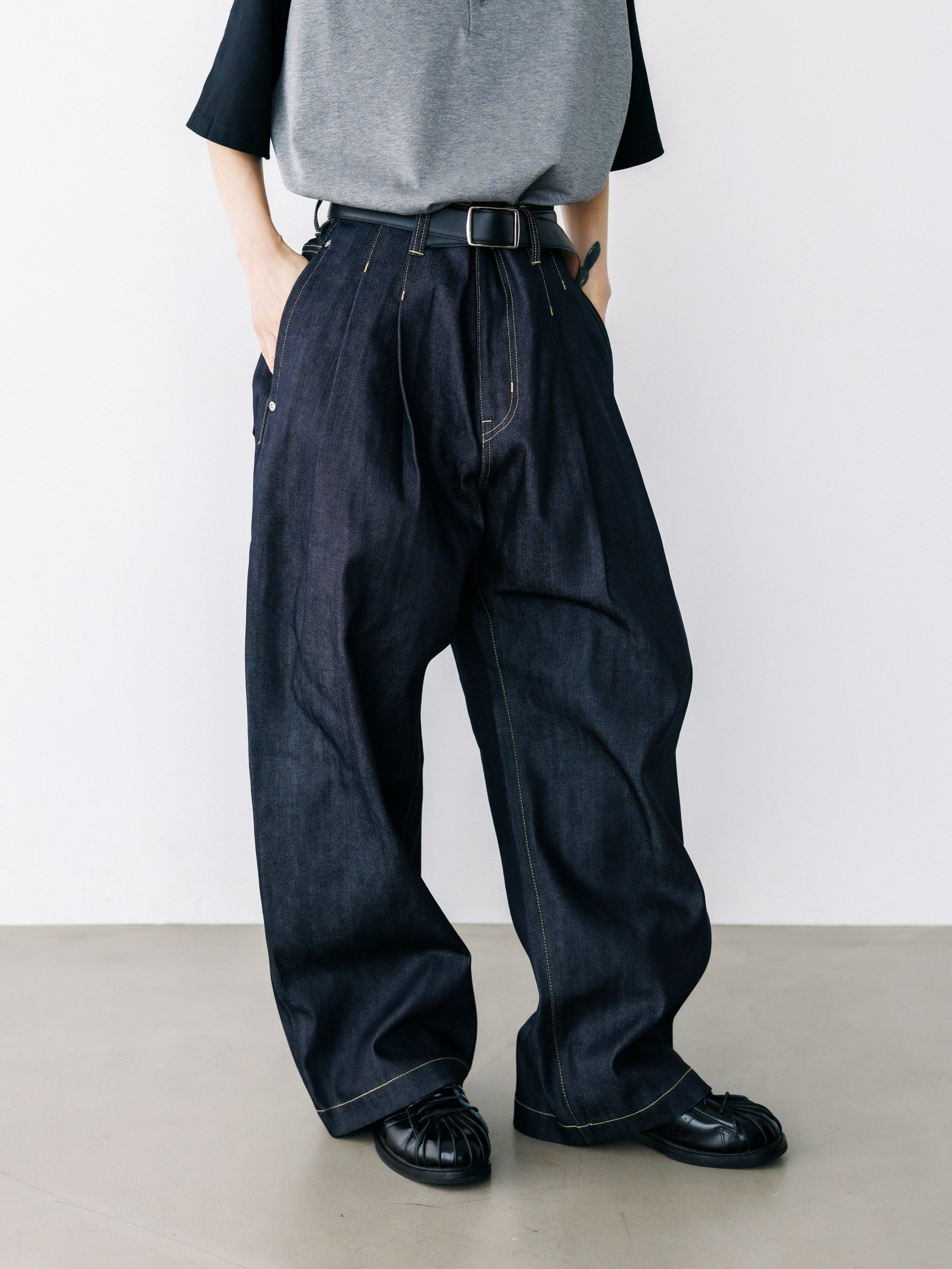 【8.19 WED 20:00- IN STOCK】RAW DENIM CITY WIDE STRAIGHT PANTS (RIGID INDIGO)