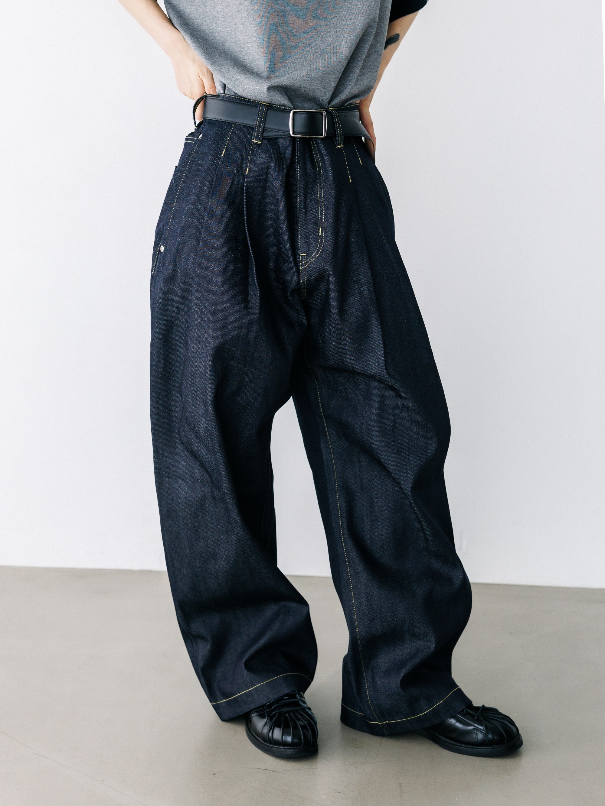 【8.19 WED 20:00- IN STOCK】HOLELESS ESSENTIAL LEATHER BELT (BLACK)