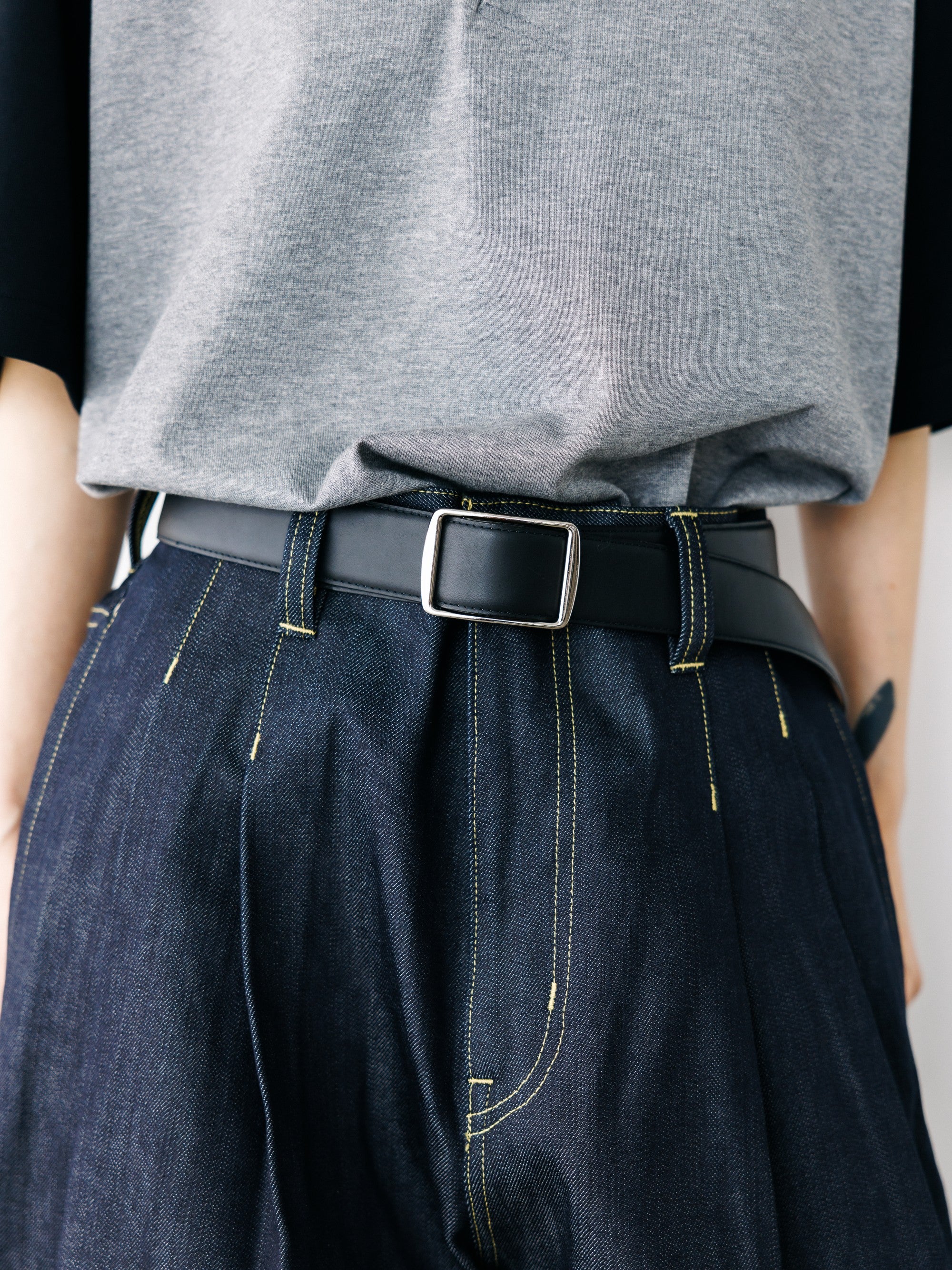 【8.19 WED 20:00- IN STOCK】HOLELESS ESSENTIAL LEATHER BELT (BLACK)