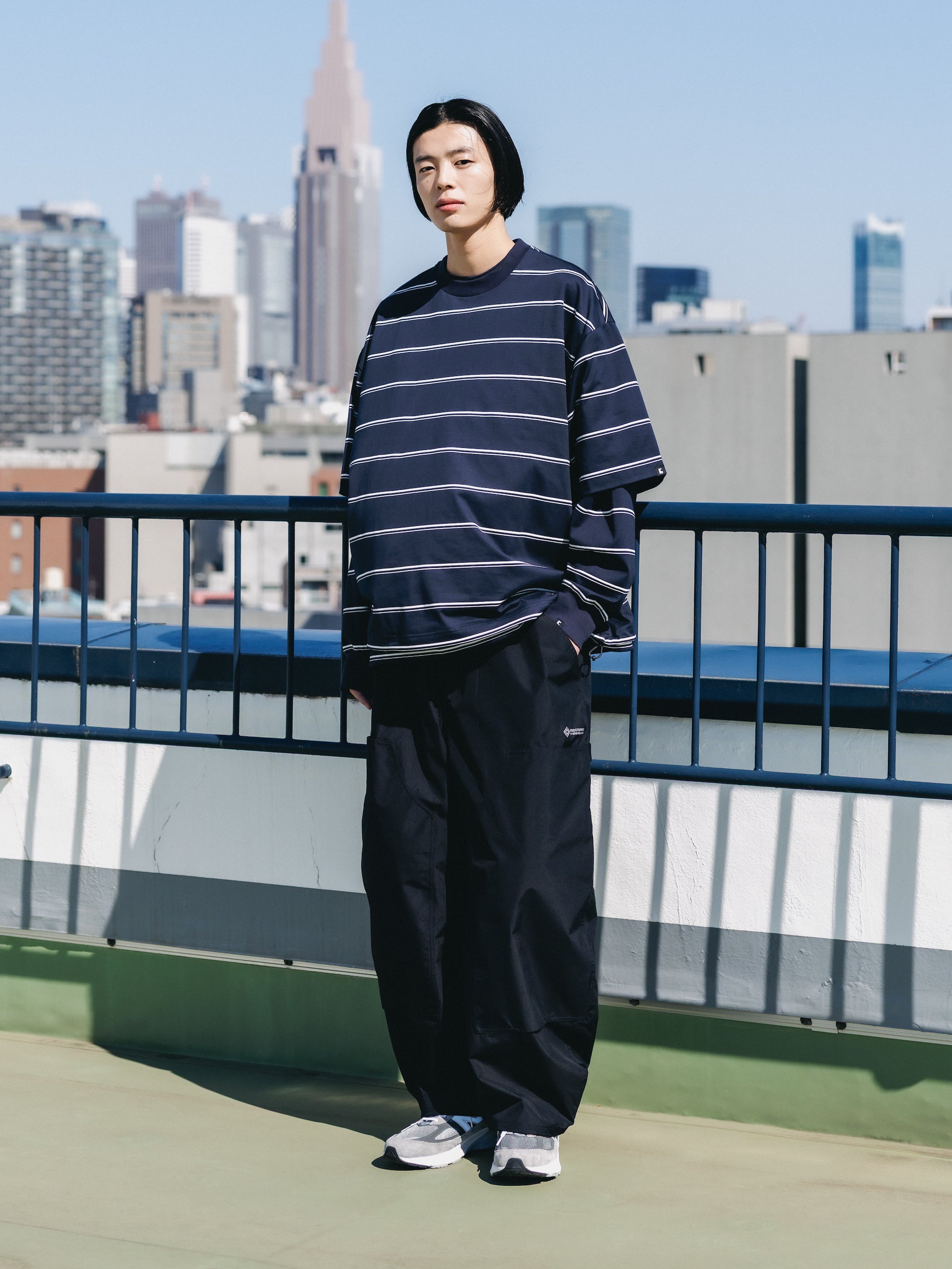 5.6 20:00- IN STOCK】THICK THIN STRIPE S/S T-SHIRT WITH DRAWSTRINGS (N