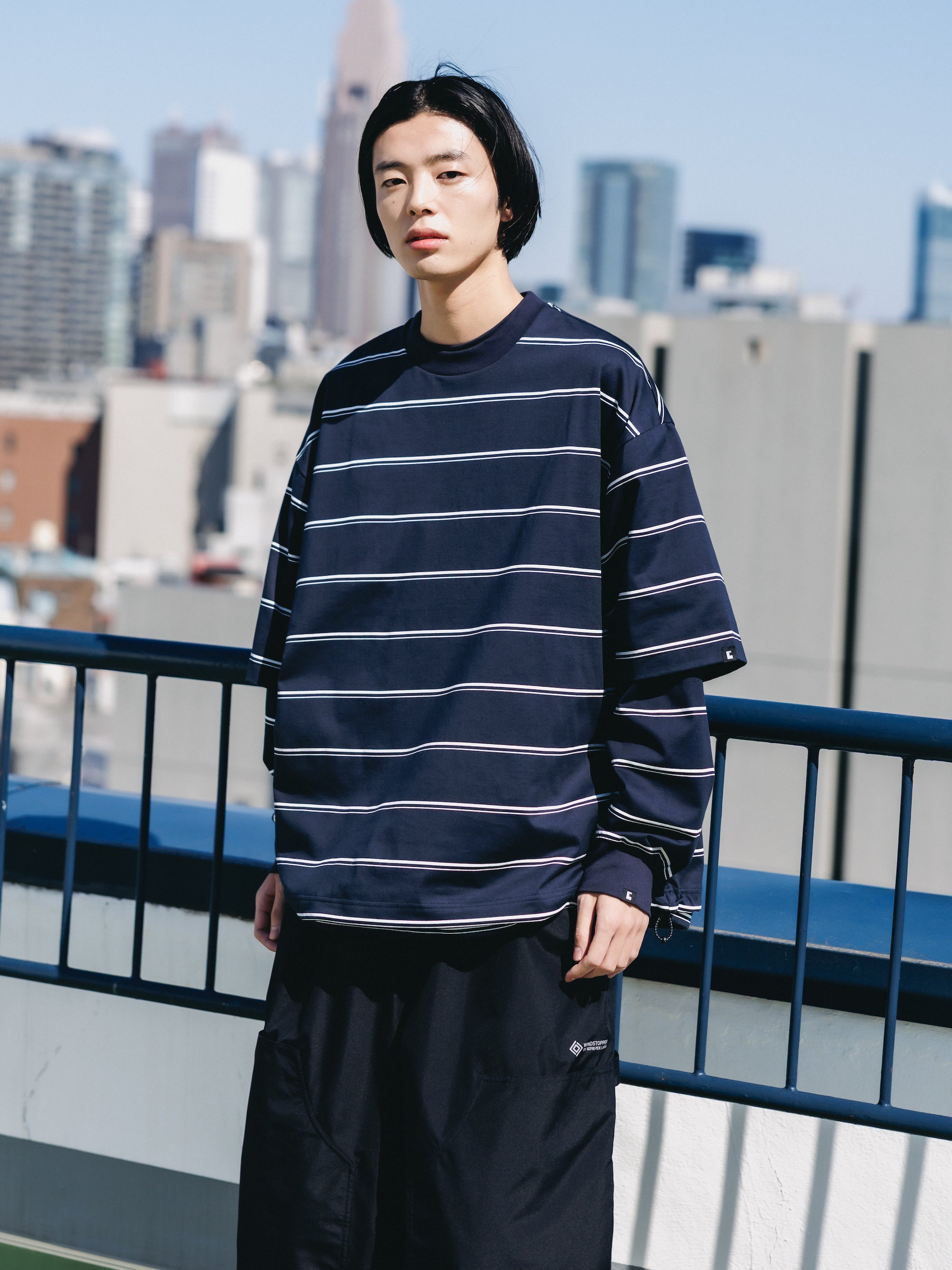 トップス clesste t-shirt with drawstrings 5.6 20:00- IN STOCK】THICK THIN STRIPE S/S T-SHIRT WITH DRAWSTRINGS (N
