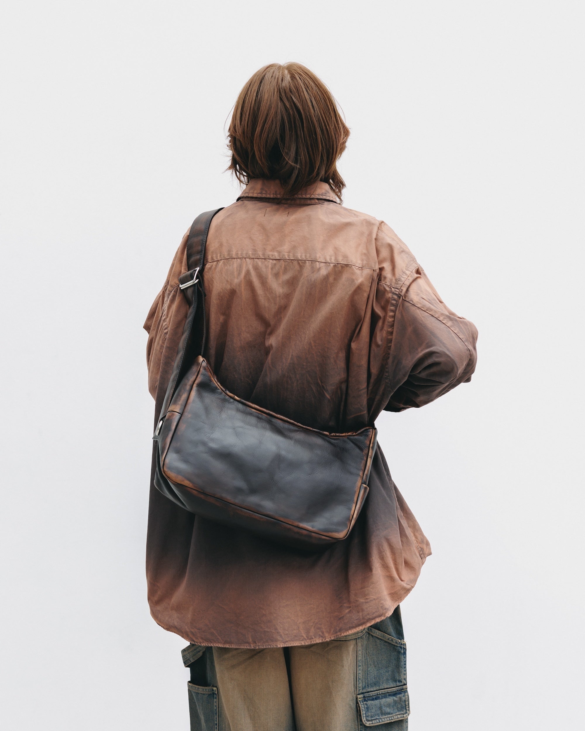 【10.4 SAT 20:00- IN STOCK】VINTAGE LEATHER HOLIDAY BAG (BROWN)