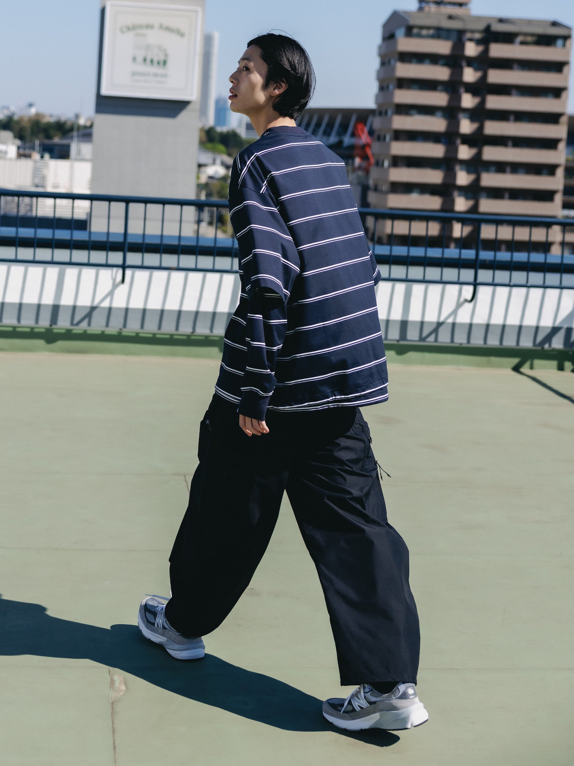 5.6 20:00- IN STOCK】THICK THIN STRIPE S/S T-SHIRT WITH DRAWSTRINGS (N