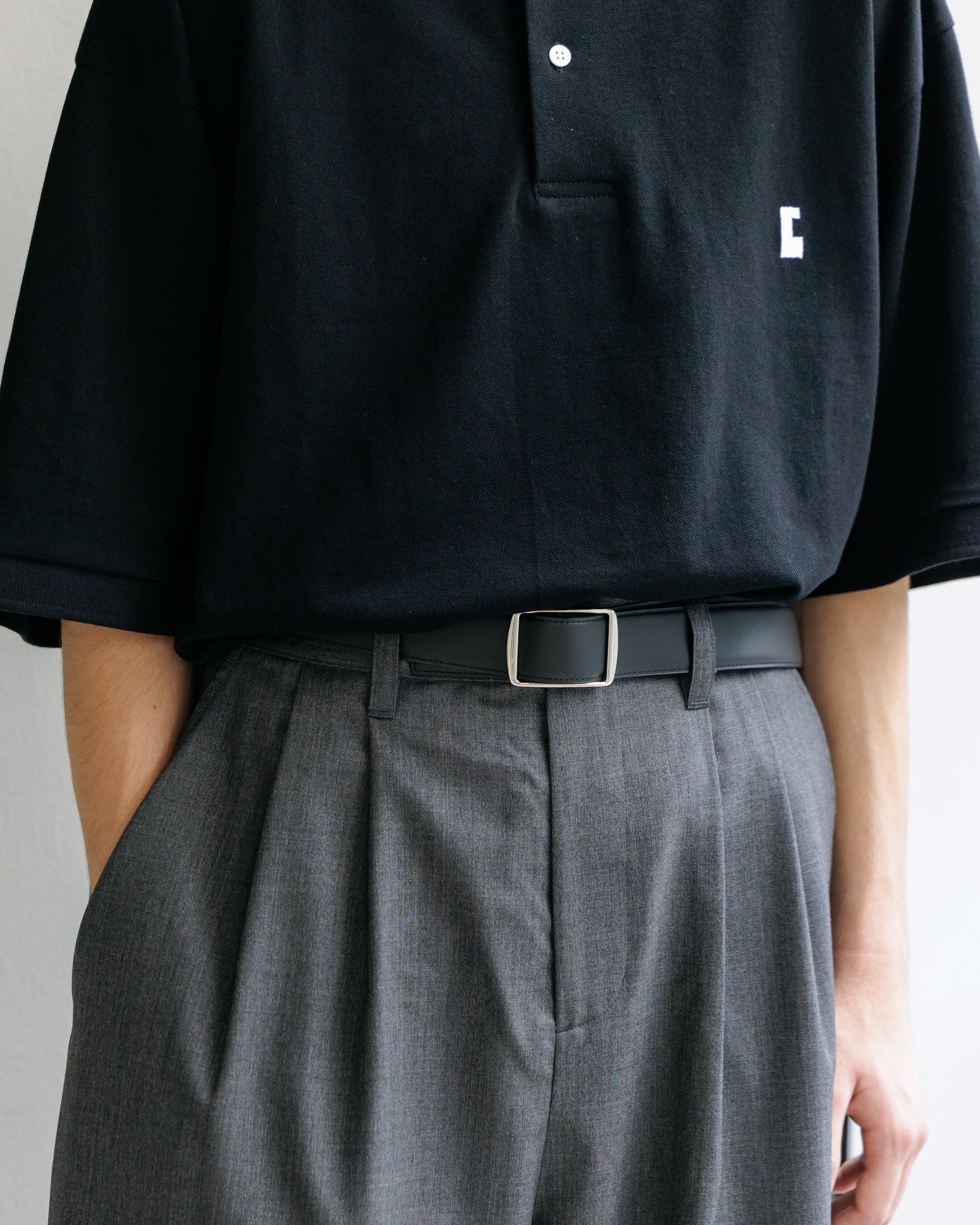 【9.6 SAT 20:00- IN STOCK】HOLELESS ESSENTIAL LEATHER BELT (BLACK)