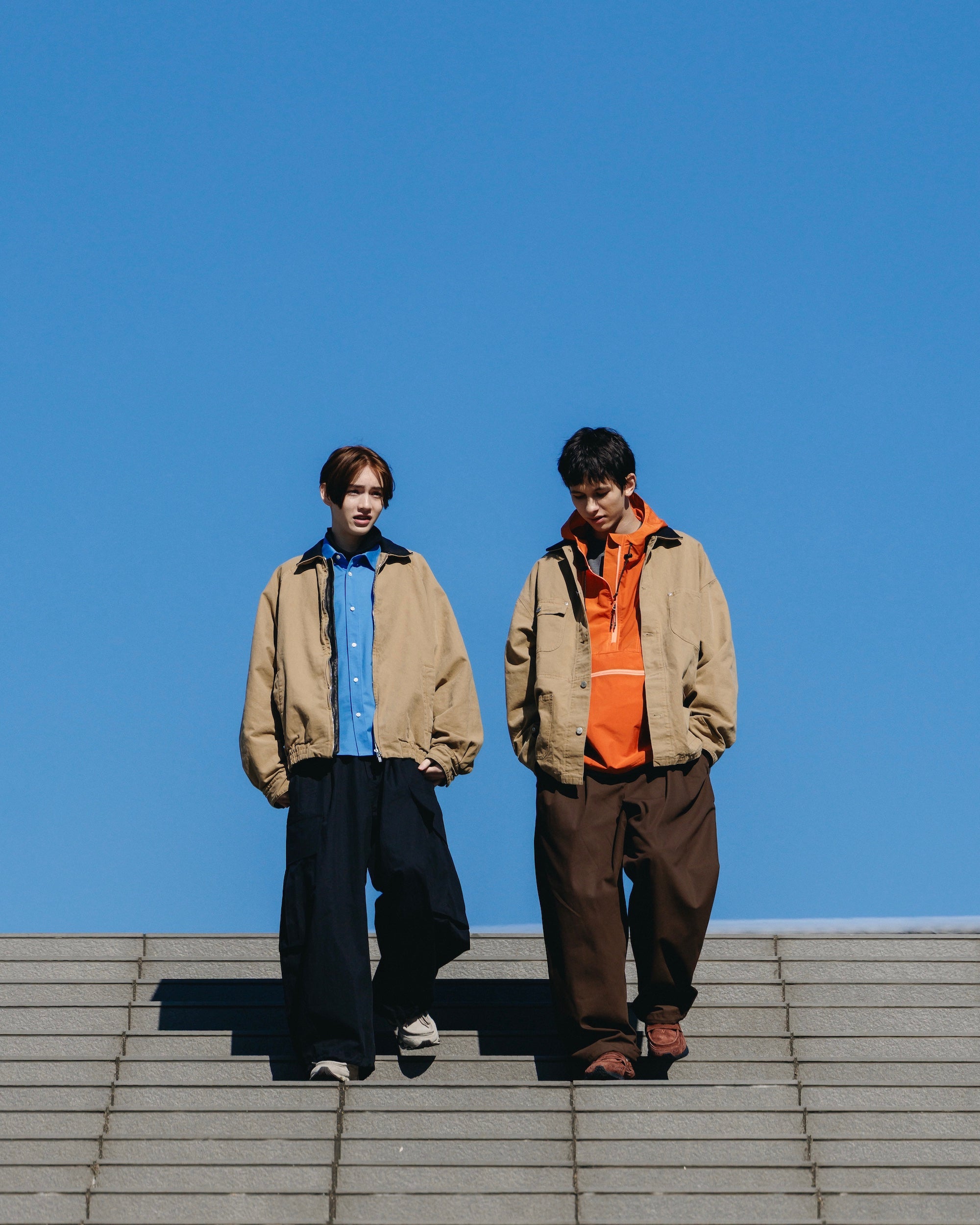 【2.4 WED 20:00- IN STOCK】T/C GABARDINE CITY UNIFORM WIDE TAPERED PANTS(BROWN)