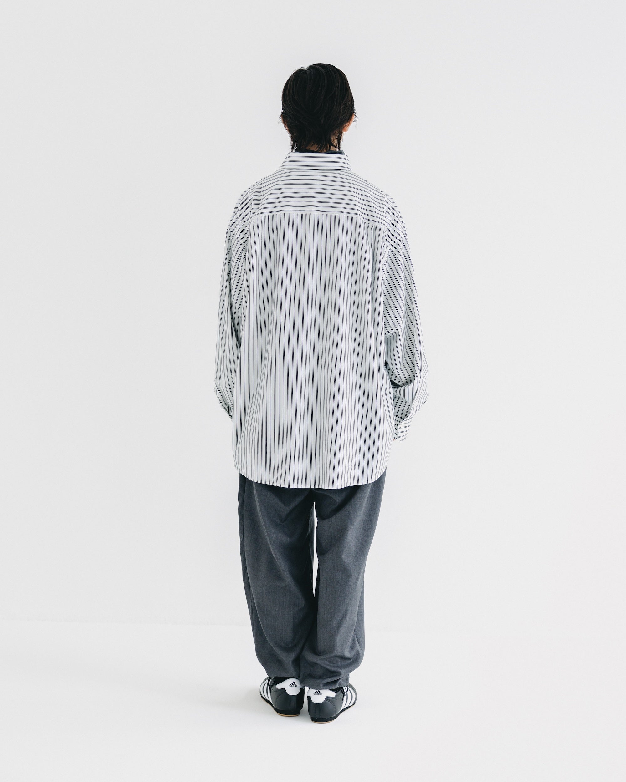 【9.17 WED 20:00- IN STOCK】46G KNIT EVERYDAY L/S SHIRT (WHITE STRIPE)