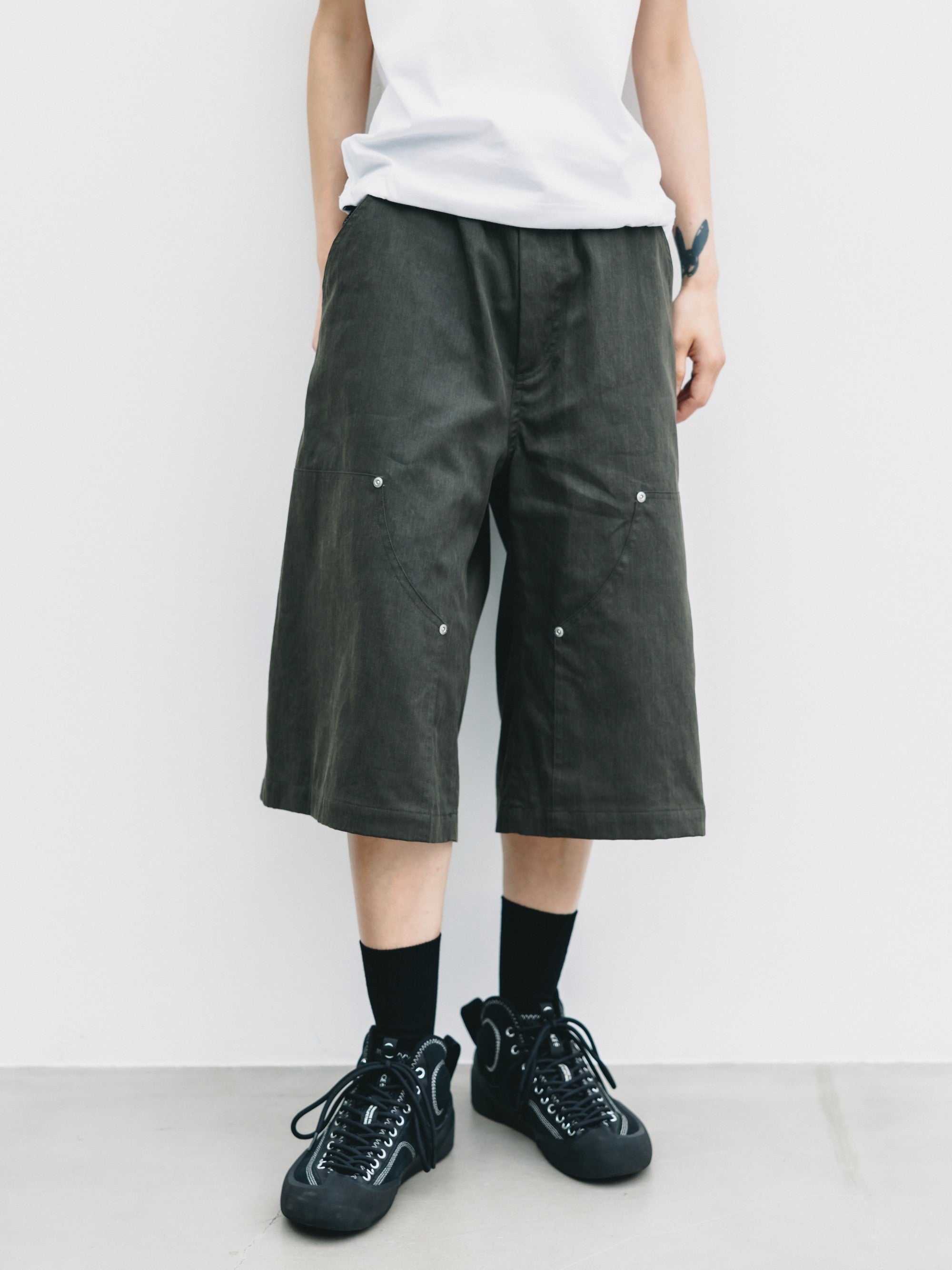 7.4 SAT 20:00- IN STOCK】VINTAGE EFFECT DOUBLE KNEE WORKER BAGGY HALF