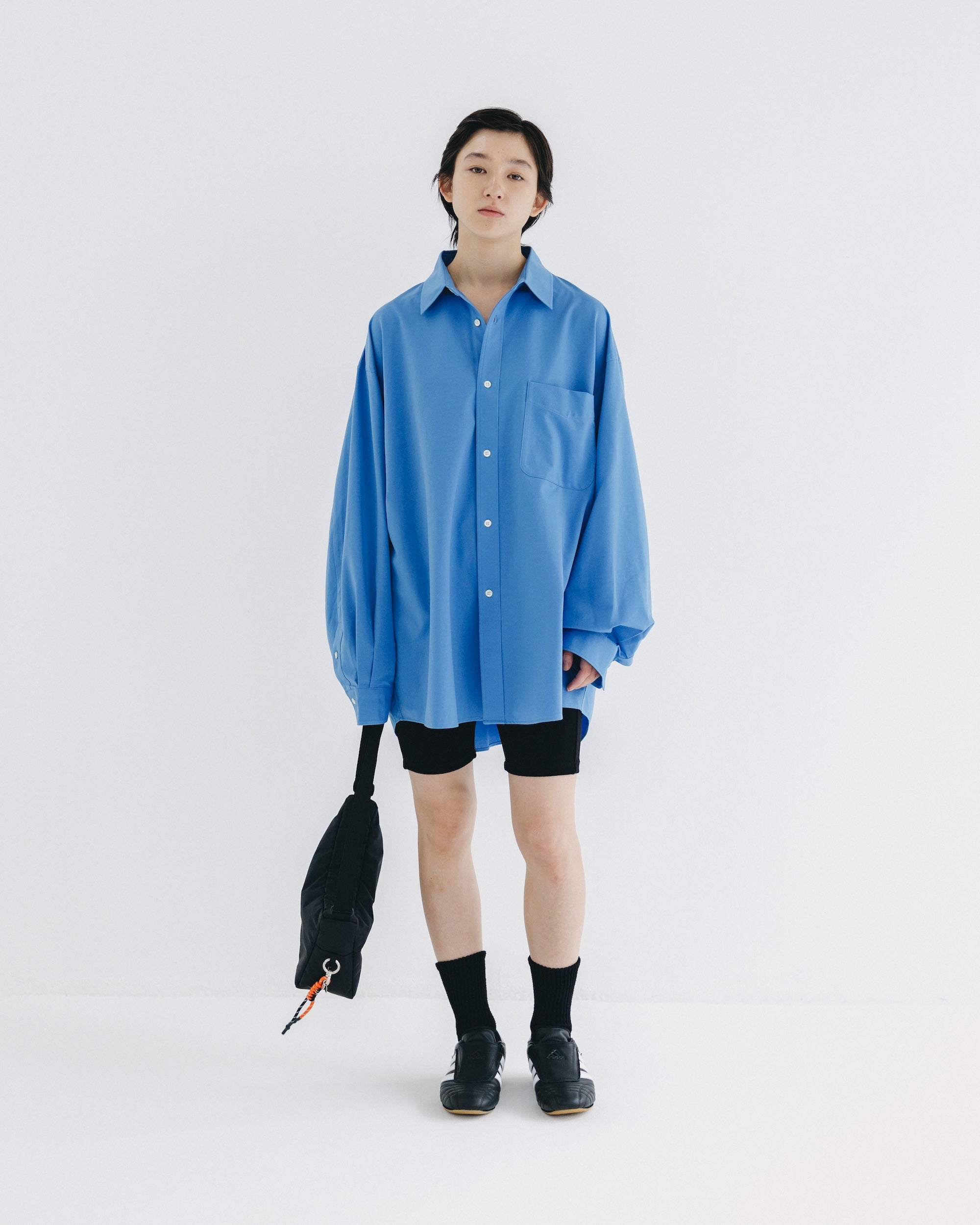 【9.17 WED 20:00- IN STOCK】46G KNIT EVERYDAY L/S SHIRT (SAX BLUE)