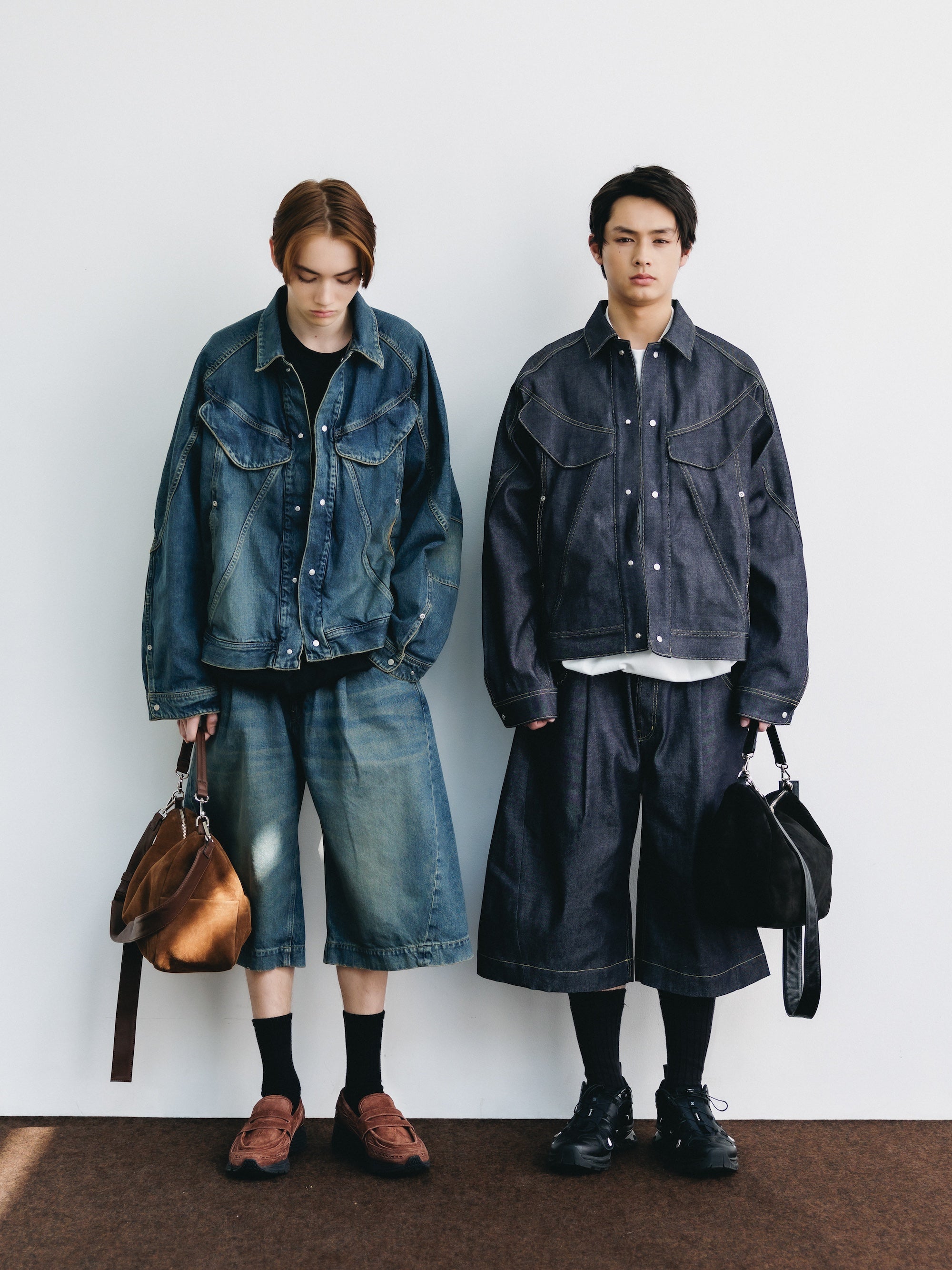 SELVEDGE DENIM CITY BAGGY HALF PANTS (RIGID INDIGO)