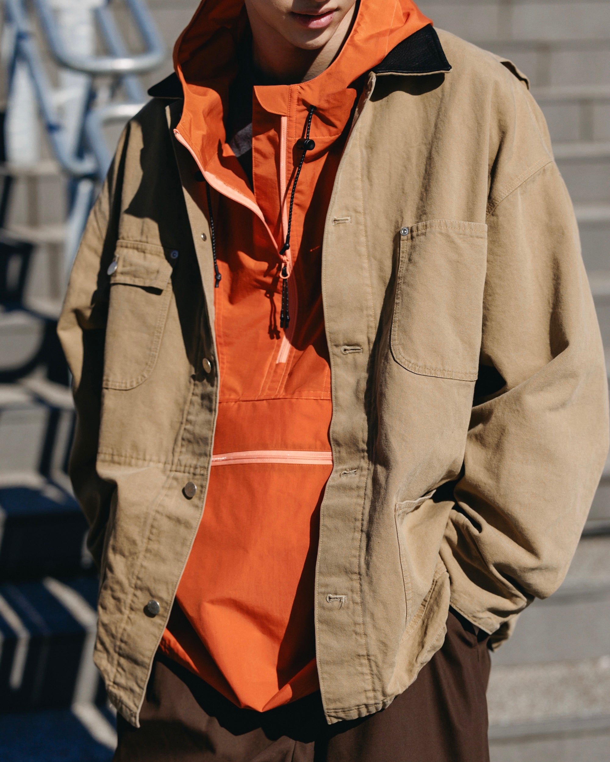 VINTAGE DYED CITY UTILITY COAT (BEIGE)