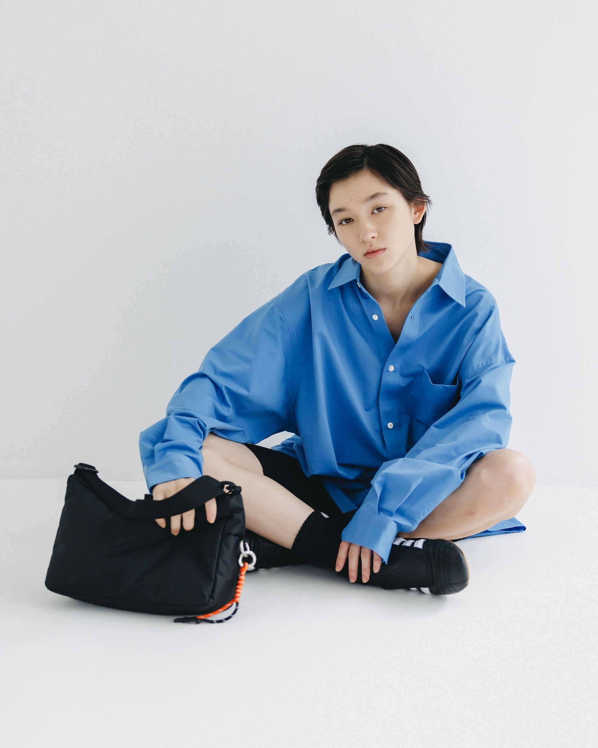 【9.17 WED 20:00- IN STOCK】46G KNIT EVERYDAY L/S SHIRT (SAX BLUE)