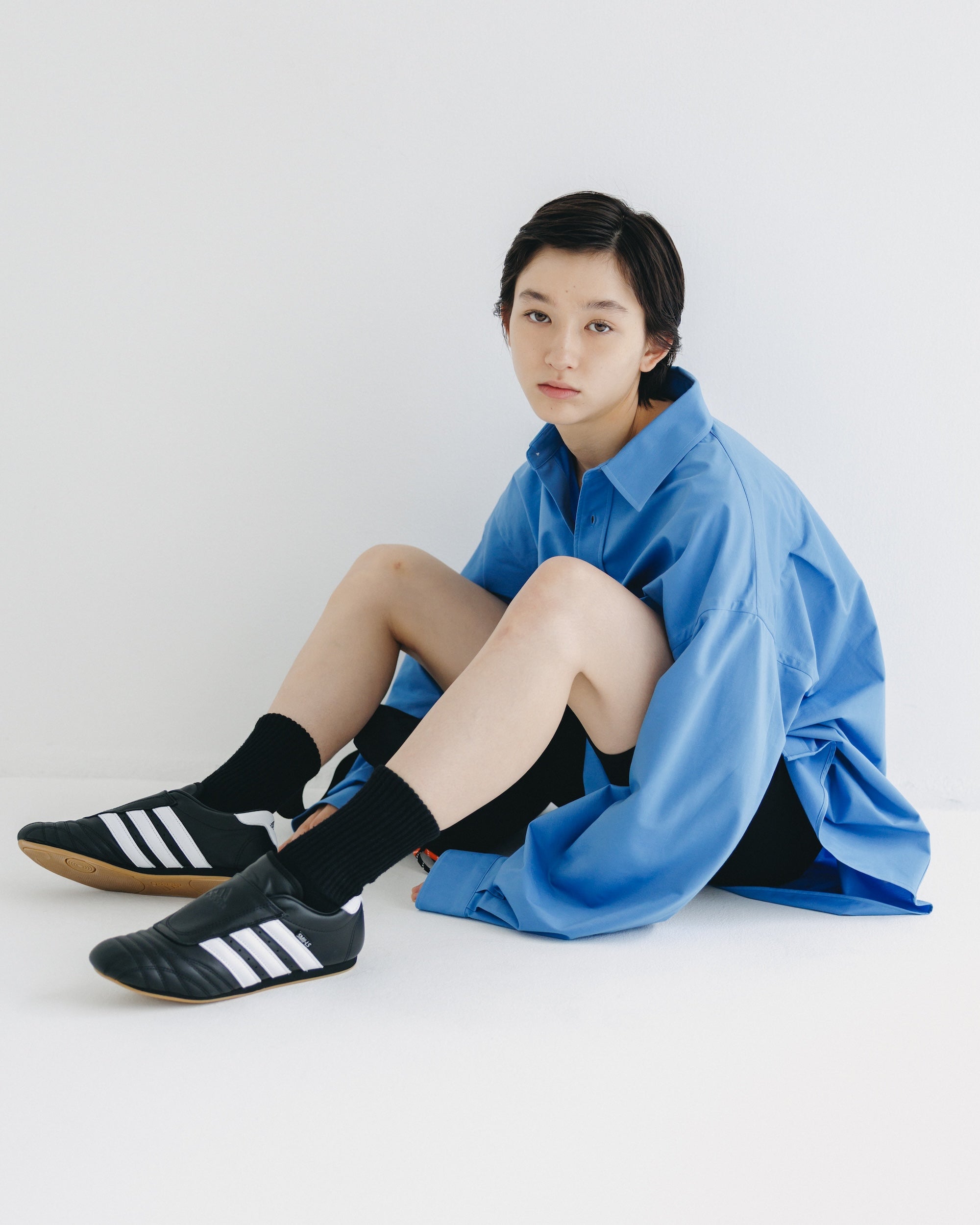 【9.17 WED 20:00- IN STOCK】46G KNIT EVERYDAY L/S SHIRT (SAX BLUE)