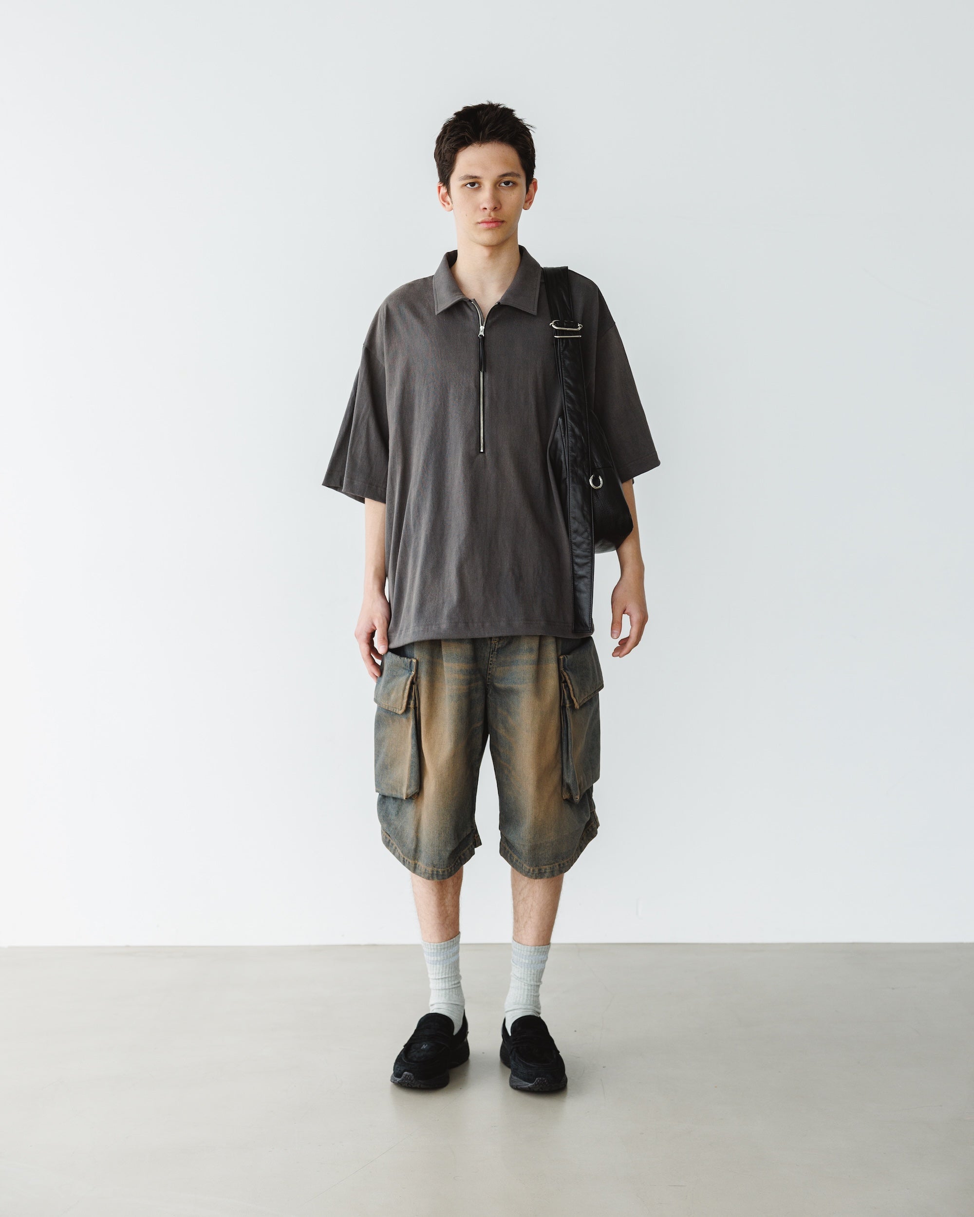 CITY S/S HALF ZIP SHIRT (BLACK)