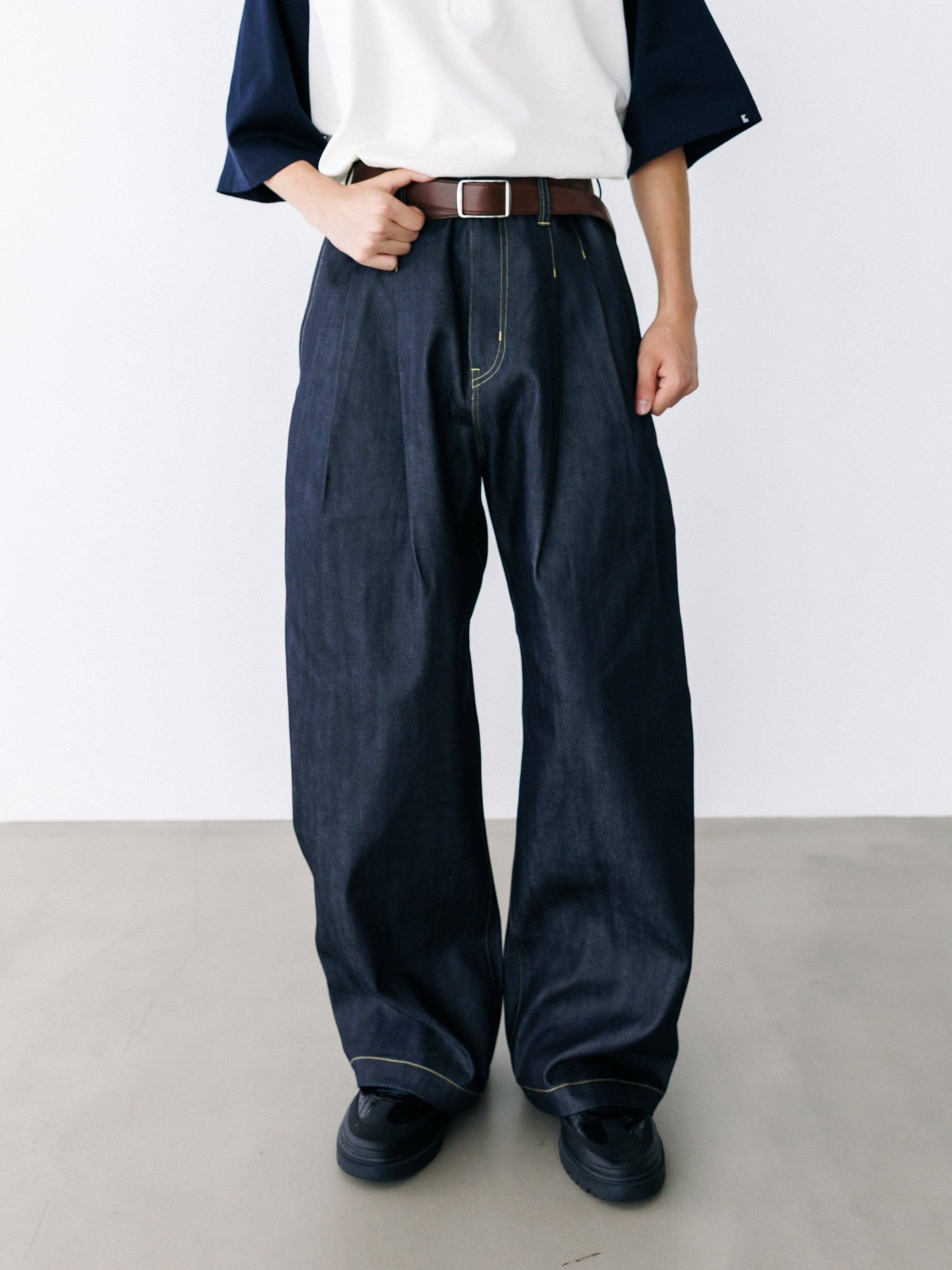 【8.19 WED 20:00- IN STOCK】RAW DENIM CITY WIDE STRAIGHT PANTS (RIGID INDIGO)