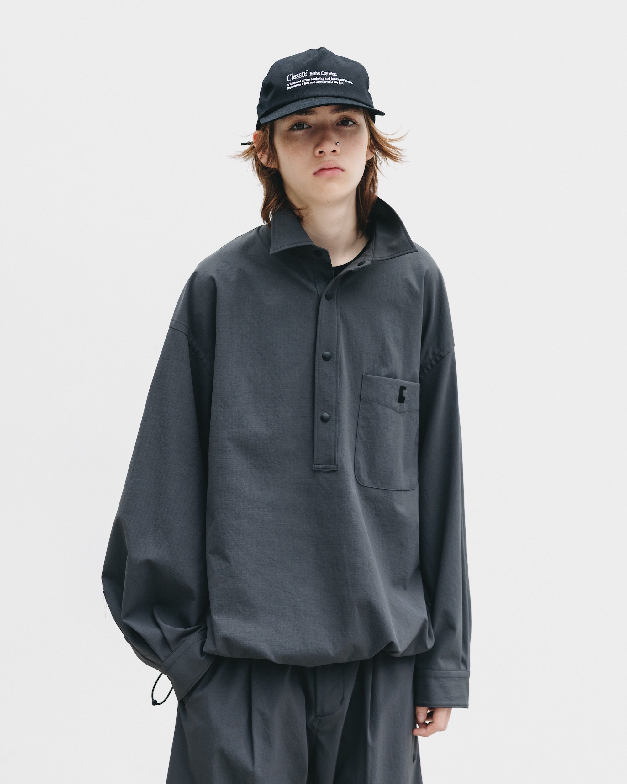 【9.20 SAT 20:00- IN STOCK】CITY UNIFORM L/S PULLOVER SHIRT (GRAY)