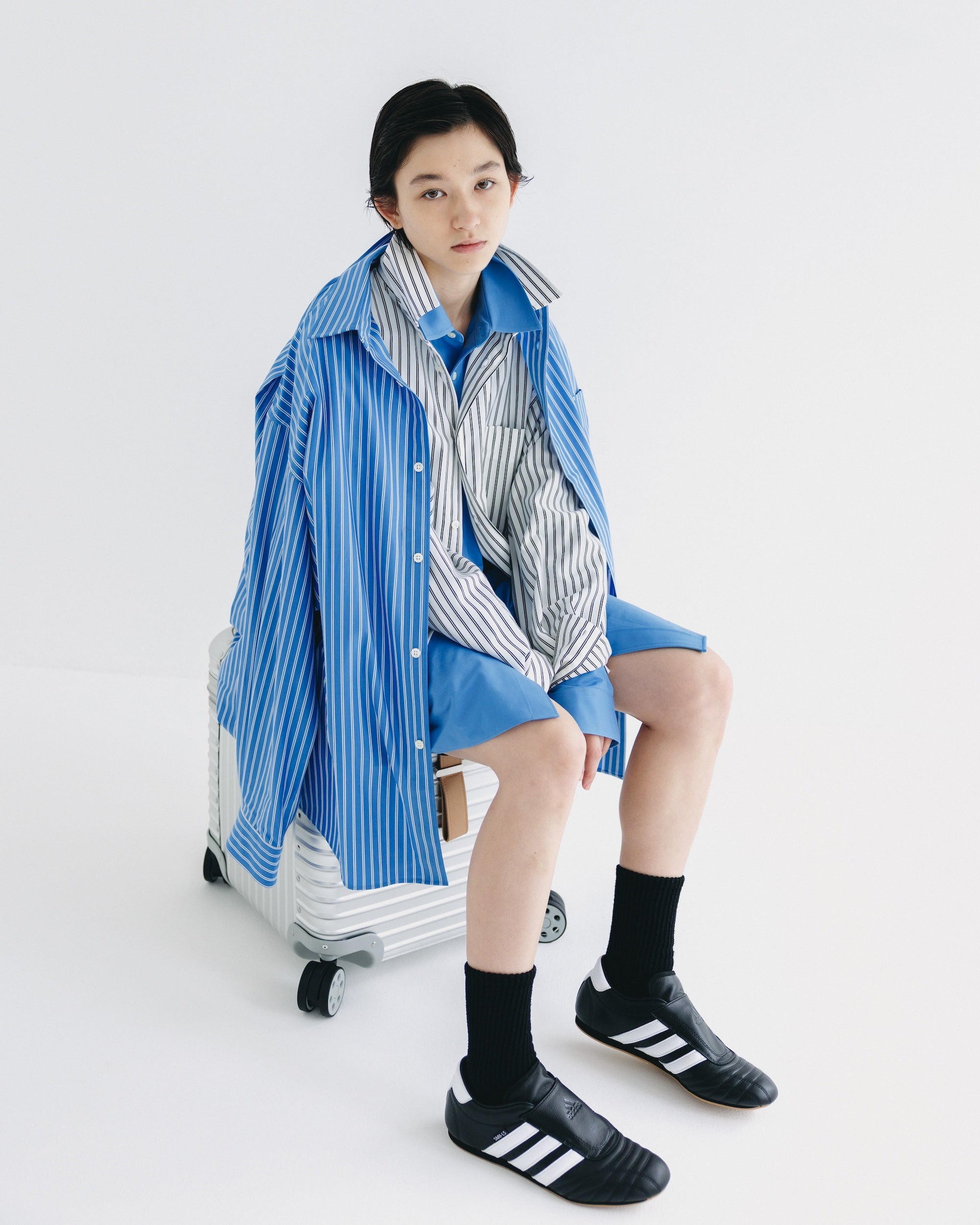 【9.17 WED 20:00- IN STOCK】46G KNIT EVERYDAY L/S SHIRT (SAX BLUE)
