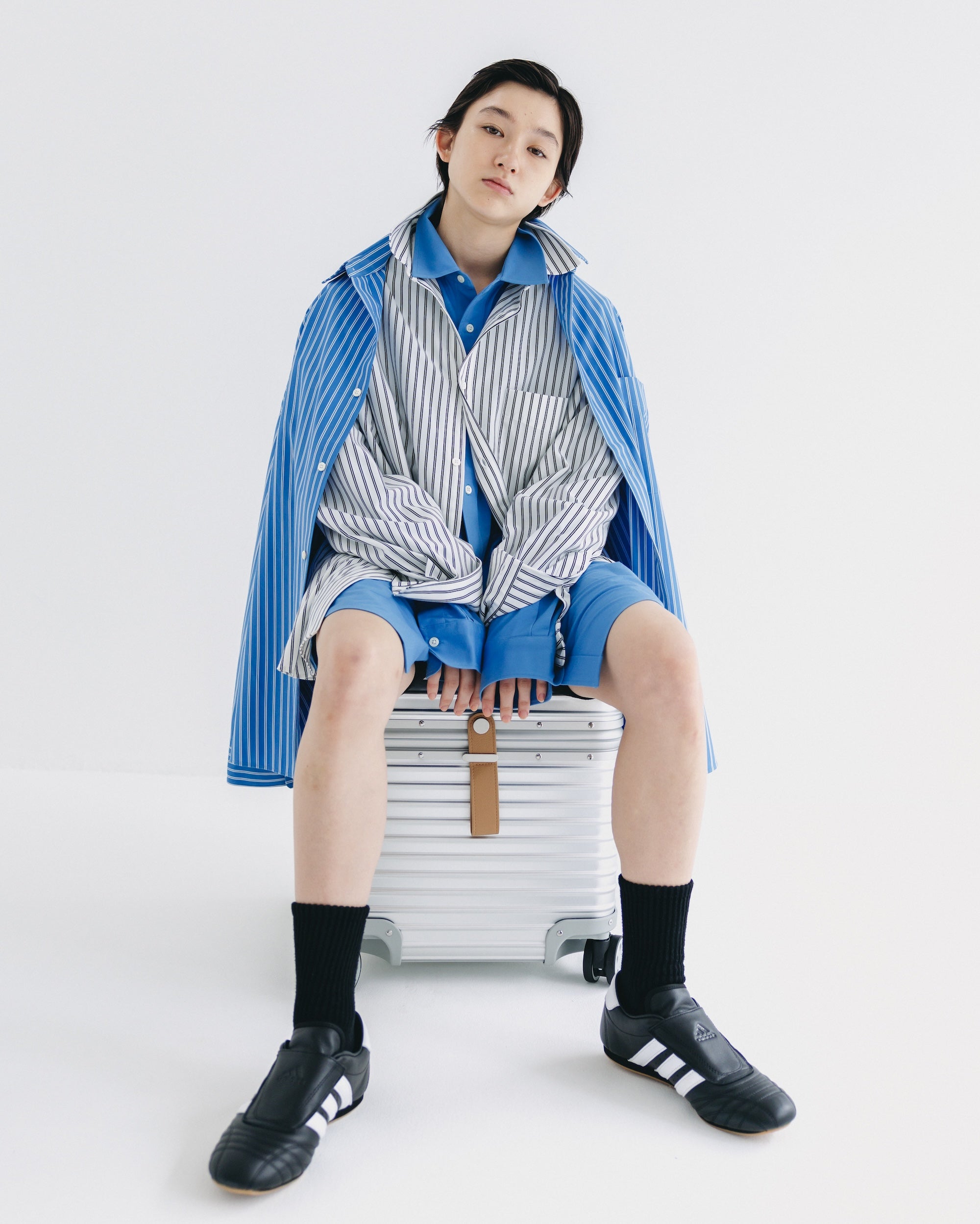【9.17 WED 20:00- IN STOCK】46G KNIT EVERYDAY L/S SHIRT (SAX BLUE)