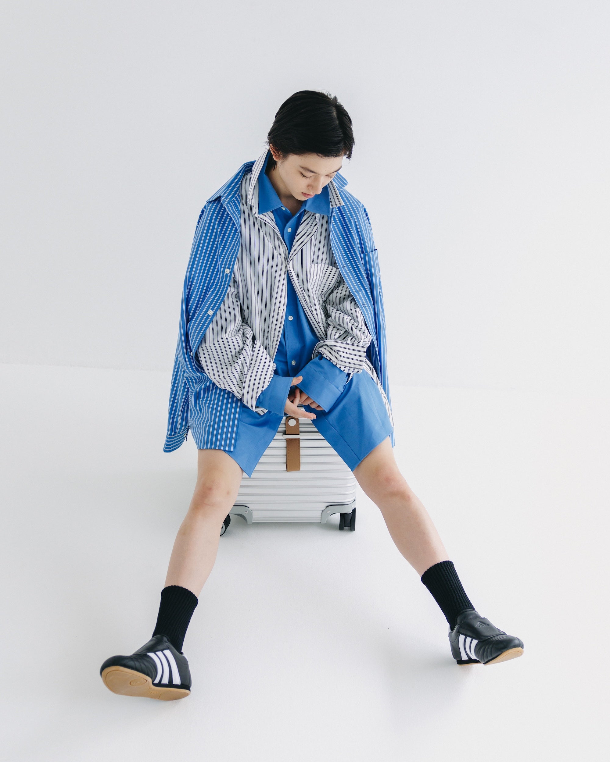 【9.17 WED 20:00- IN STOCK】46G KNIT EVERYDAY L/S SHIRT (SAX BLUE)