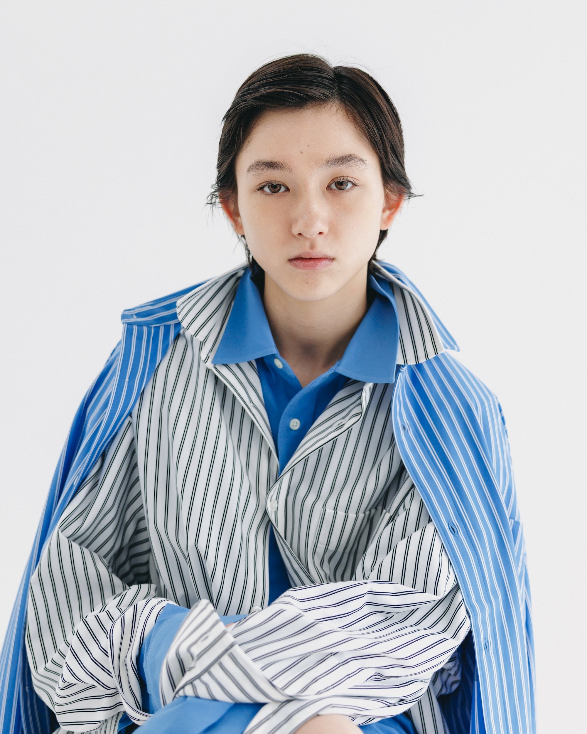 【9.17 WED 20:00- IN STOCK】46G KNIT EVERYDAY L/S SHIRT (SAX BLUE)