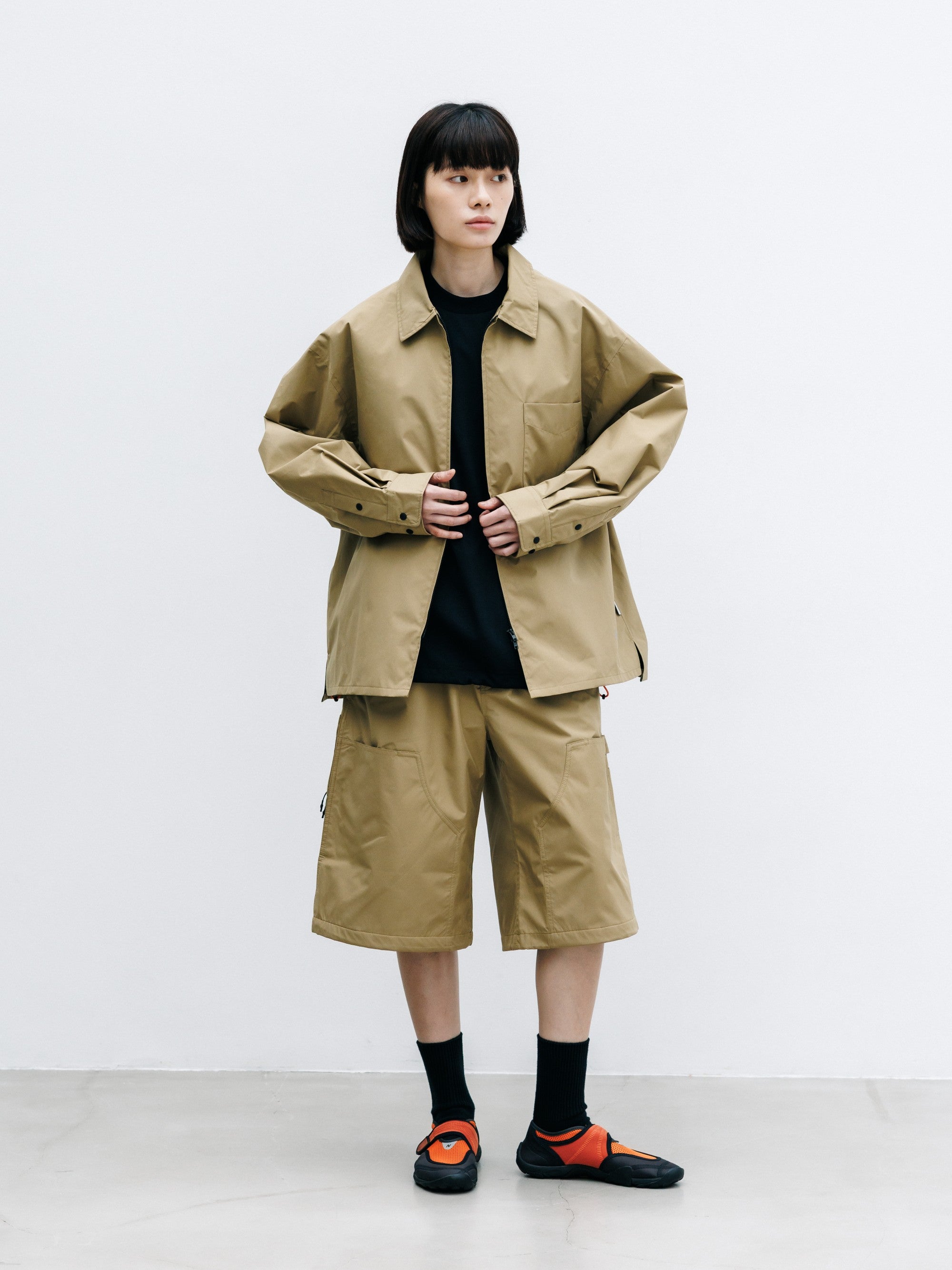 【8.8 SAT 20:00- IN STOCK】+phenix WINDSTOPPER® by GORE-TEX LABS CITY UNIFORM ZIPUP L/S SHIRT (CAMEL BEIGE)
