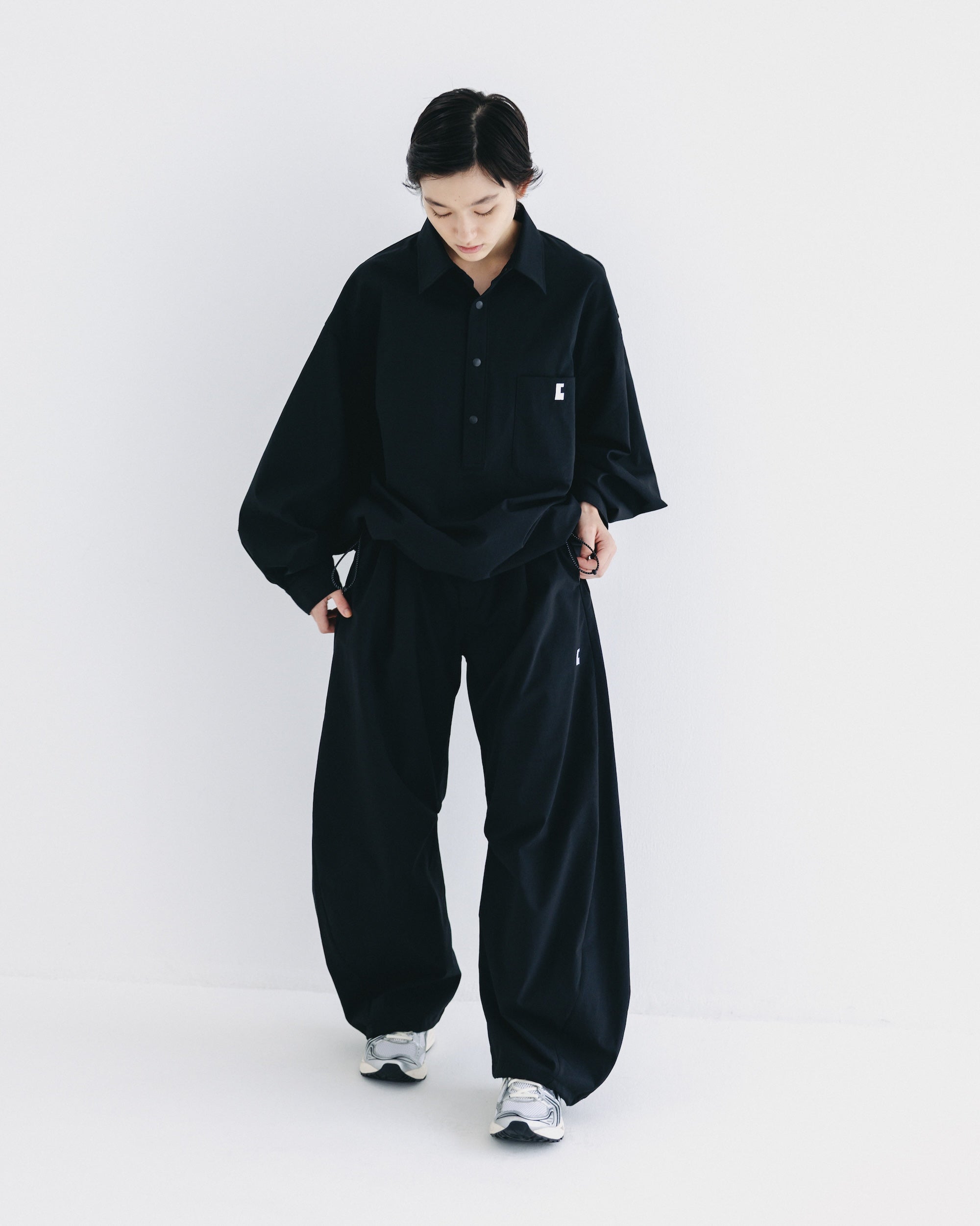 【9.20 SAT 20:00- IN STOCK】CITY UNIFORM L/S PULLOVER SHIRT (BLACK)