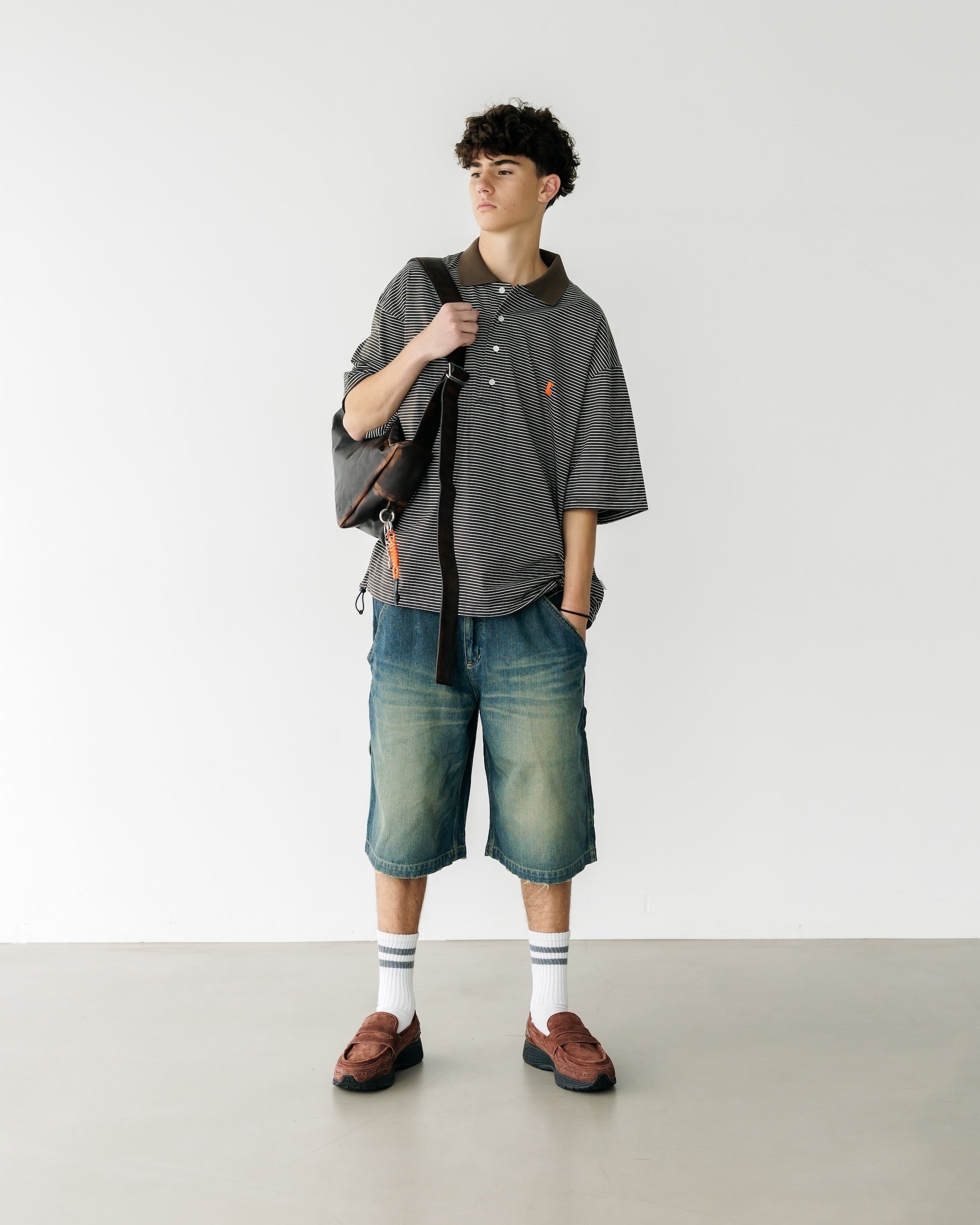 VINTAGE DYED SELVEDGE DENIM WORKER HALF PANTS (VINTAGE INDIGO)