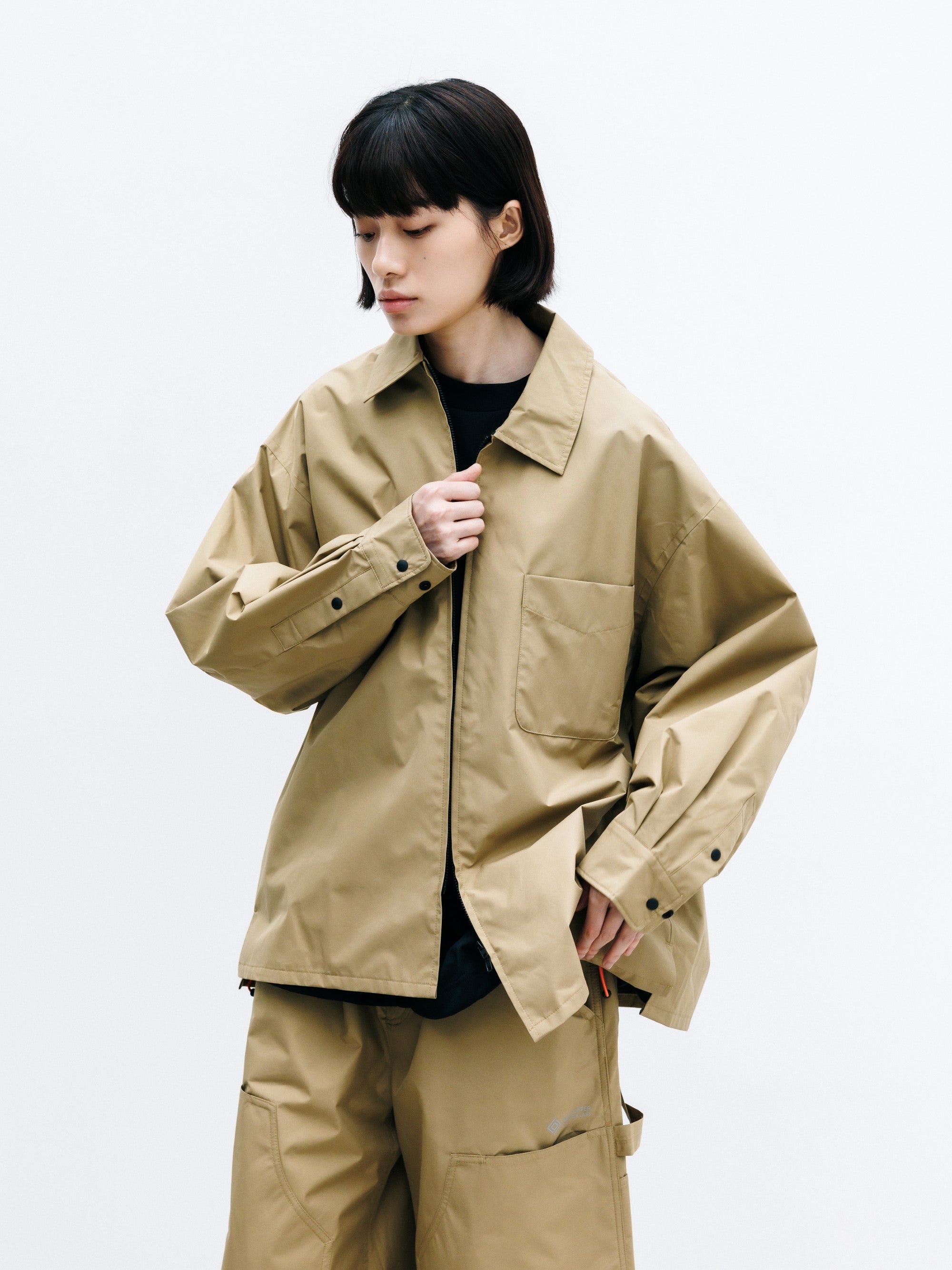 【8.8 SAT 20:00- IN STOCK】+phenix WINDSTOPPER® by GORE-TEX LABS CITY UNIFORM ZIPUP L/S SHIRT (CAMEL BEIGE)