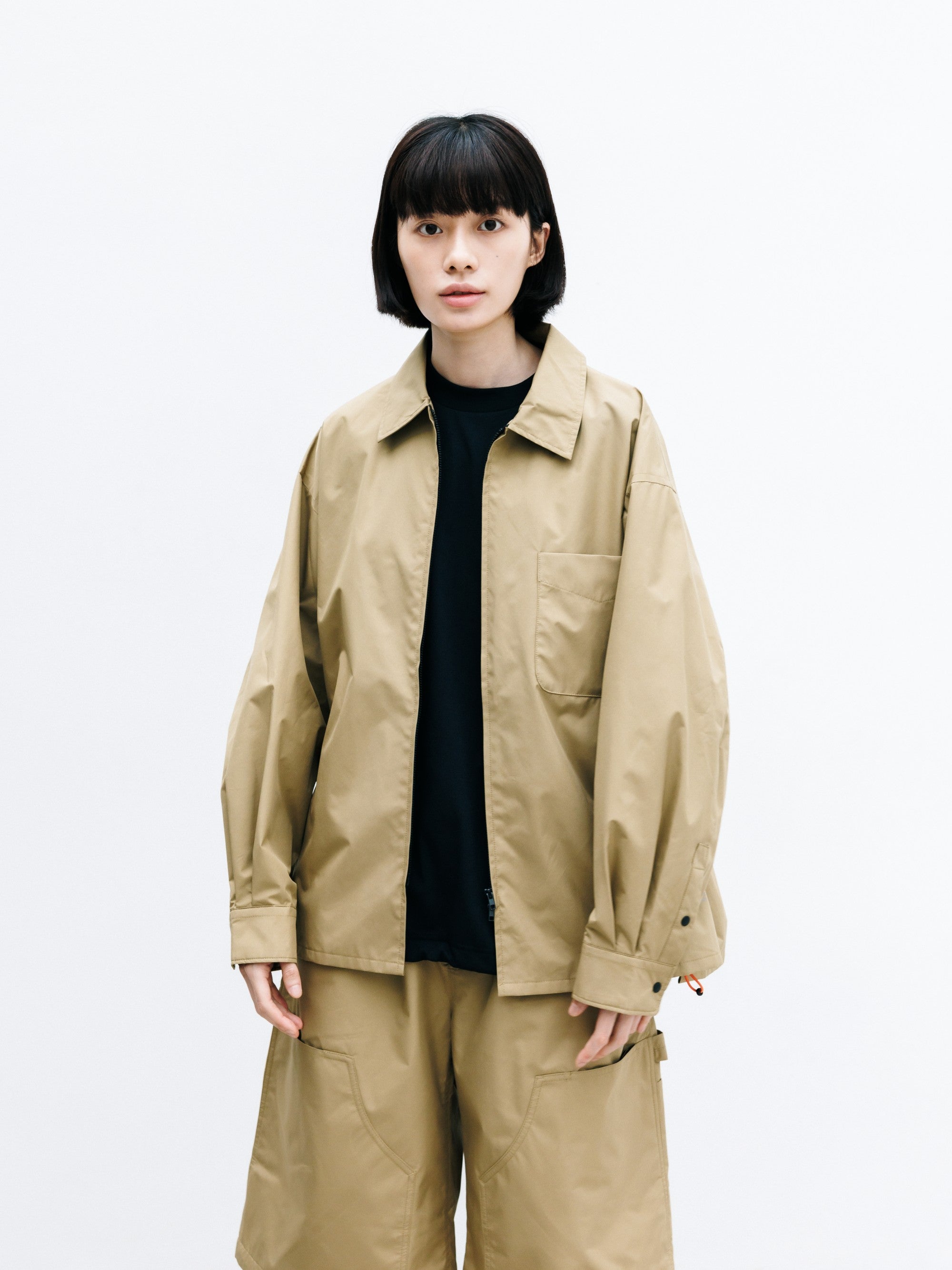 【8.8 SAT 20:00- IN STOCK】+phenix WINDSTOPPER® by GORE-TEX LABS CITY UNIFORM ZIPUP L/S SHIRT (CAMEL BEIGE)