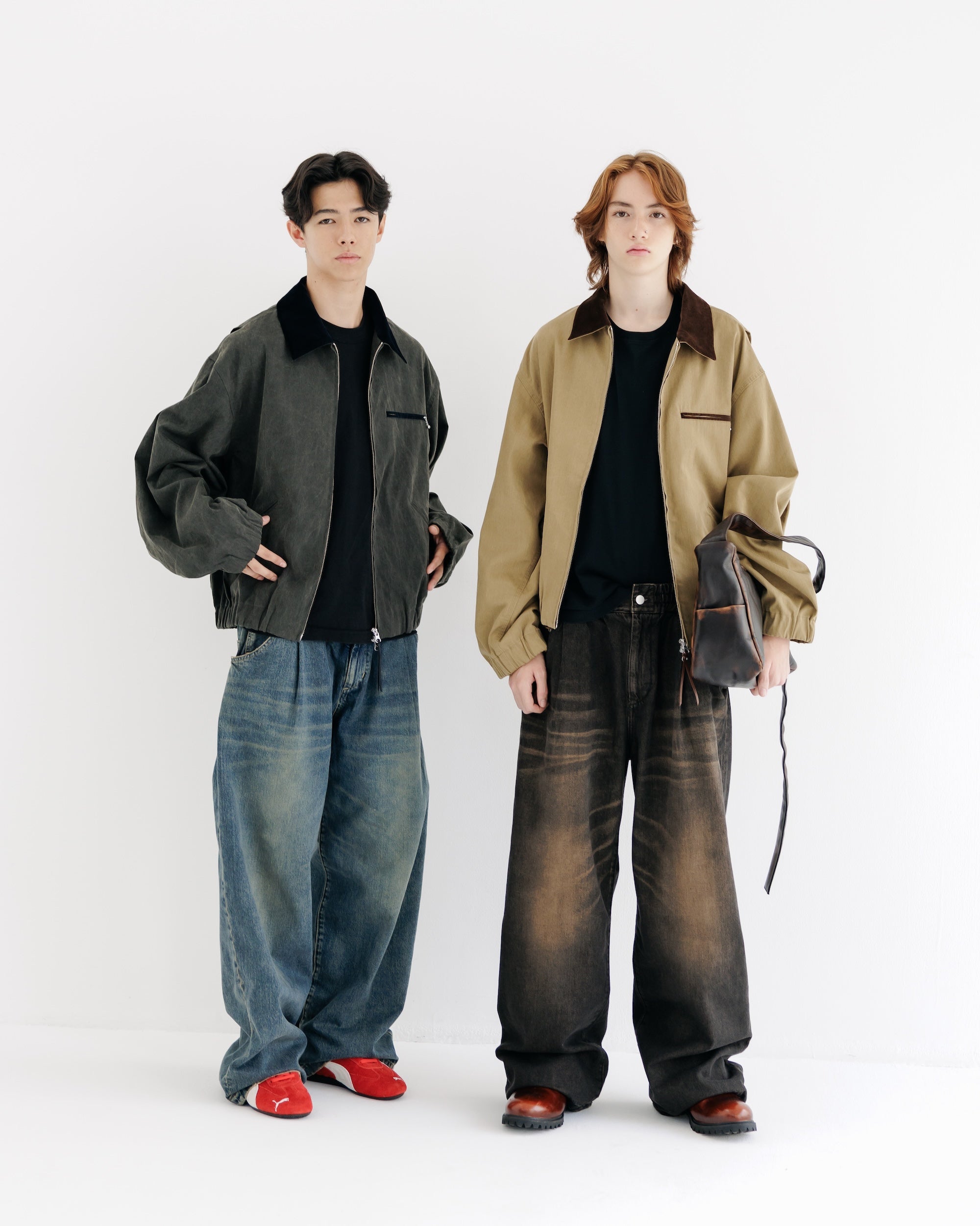 【8.30 SAT 20:00- IN STOCK】VINTAGE DYED SELVEDGE DENIM WIDE PANTS (VINTAGE BLACK)