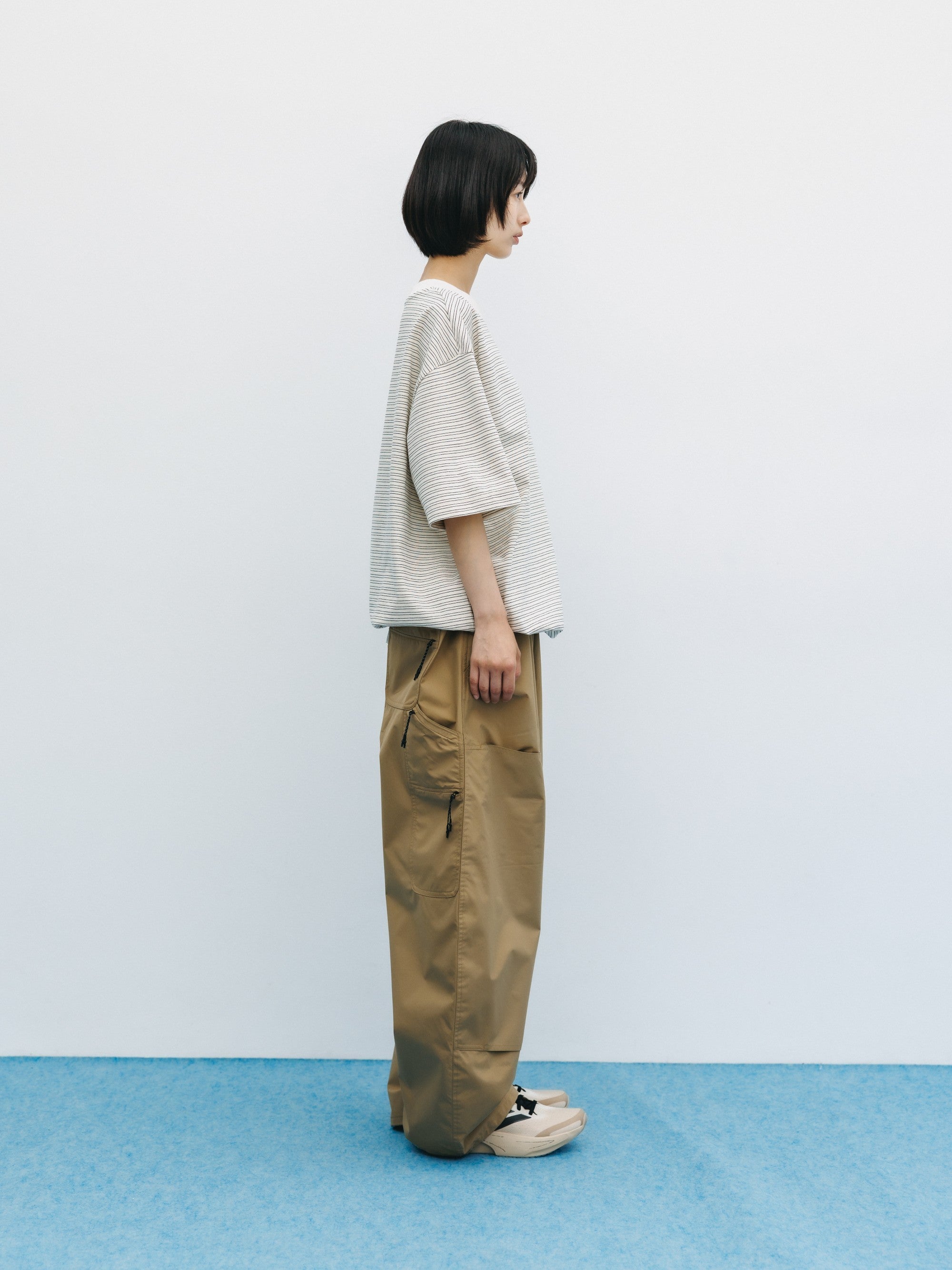 5.27 WED 20:00- IN STOCK】MICRO STRIPE S/S T-SHIRT WITH DRAWSTRINGS (I
