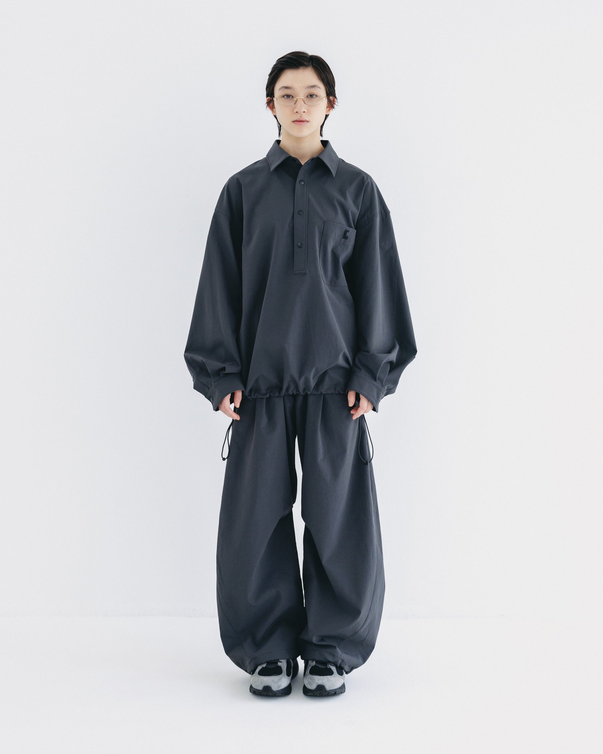 【9.20 SAT 20:00- IN STOCK】CITY UNIFORM BARREL LEG EASY PANTS (GRAY)