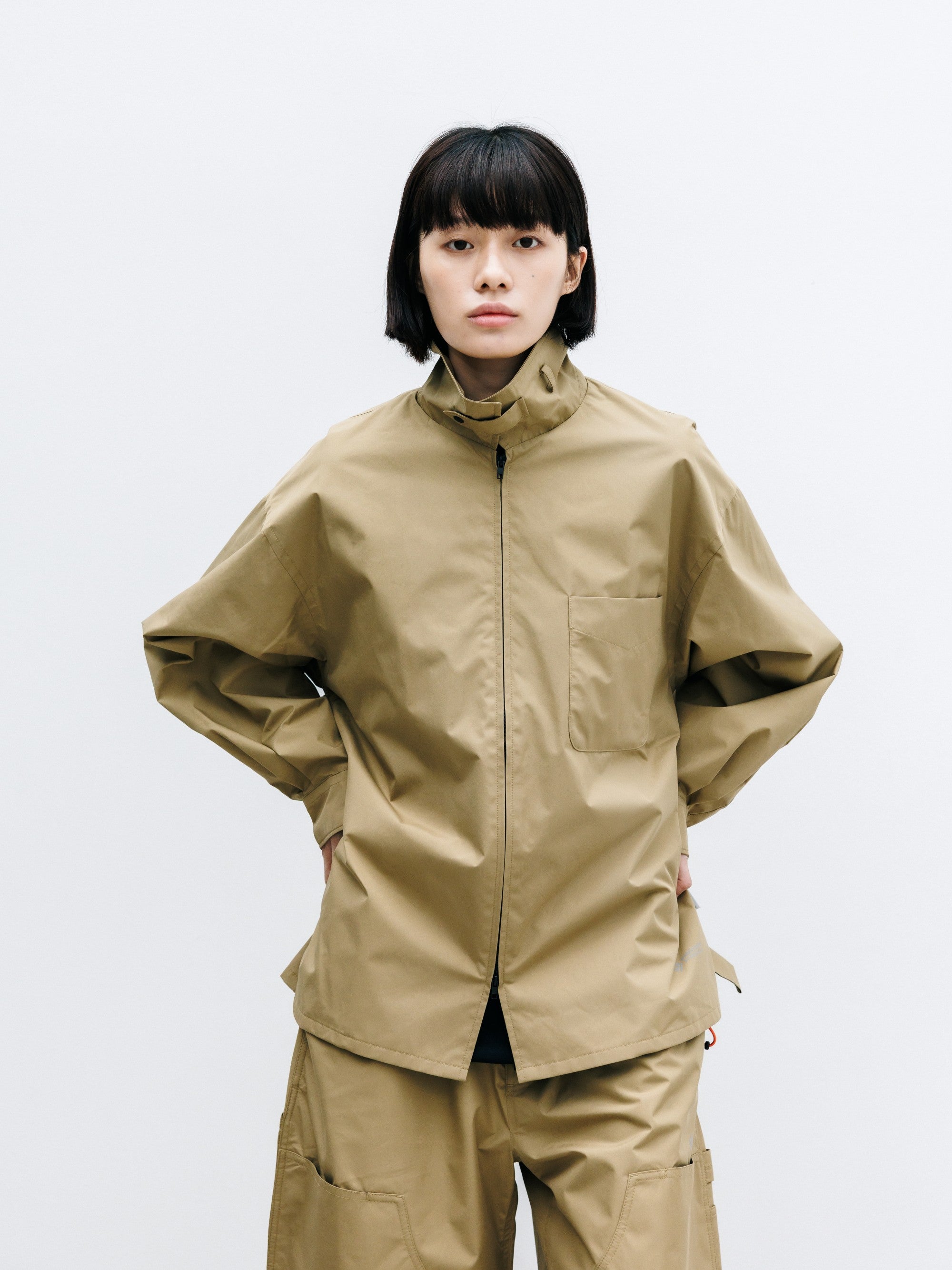 【8.8 SAT 20:00- IN STOCK】+phenix WINDSTOPPER® by GORE-TEX LABS CITY UNIFORM ZIPUP L/S SHIRT (CAMEL BEIGE)