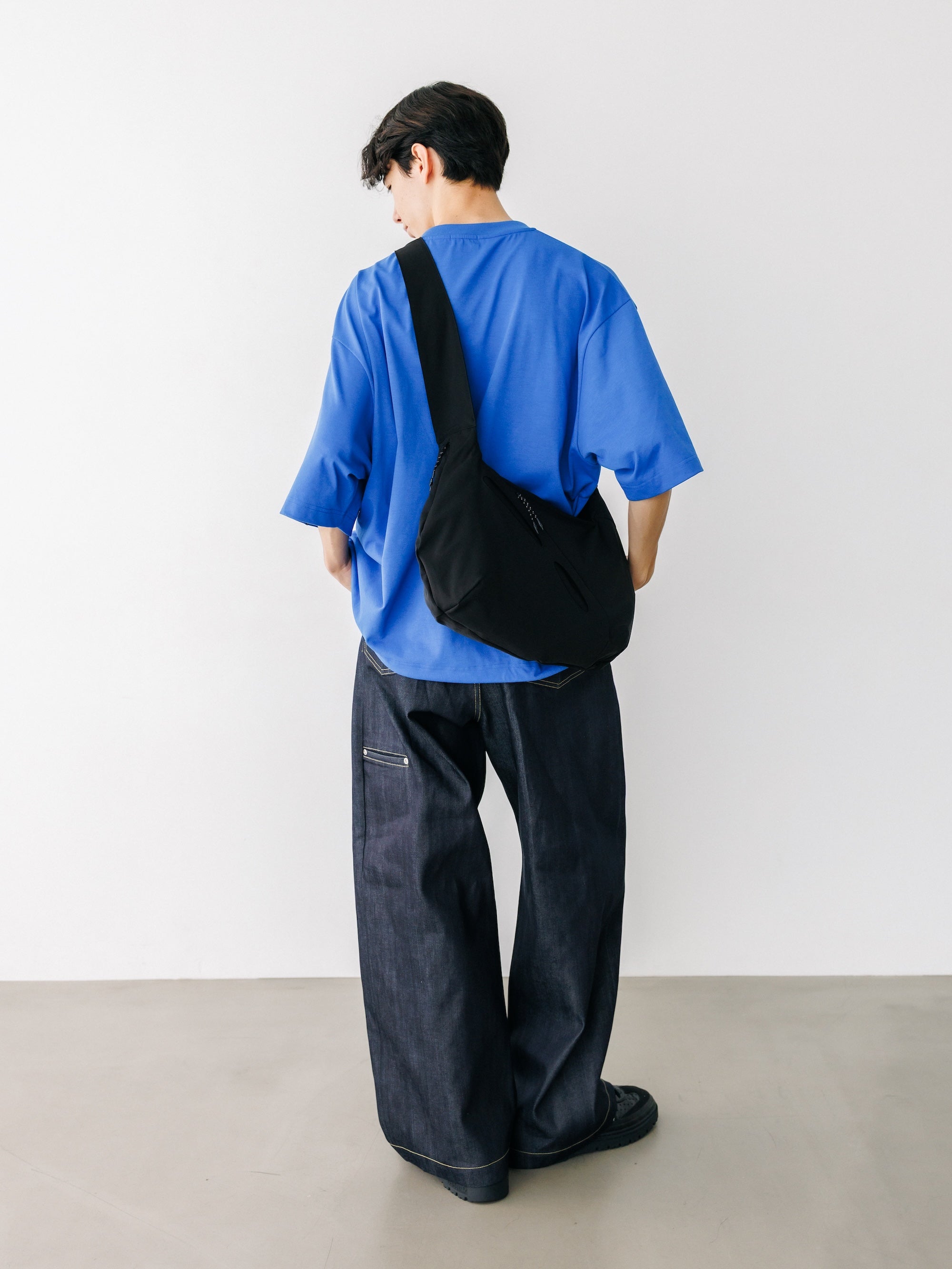 【8.26 WED 20:00- IN STOCK】“C” TECH HENLEY NECK S/S T-SHIRT WITH DRAWSTRINGS (BLUE)