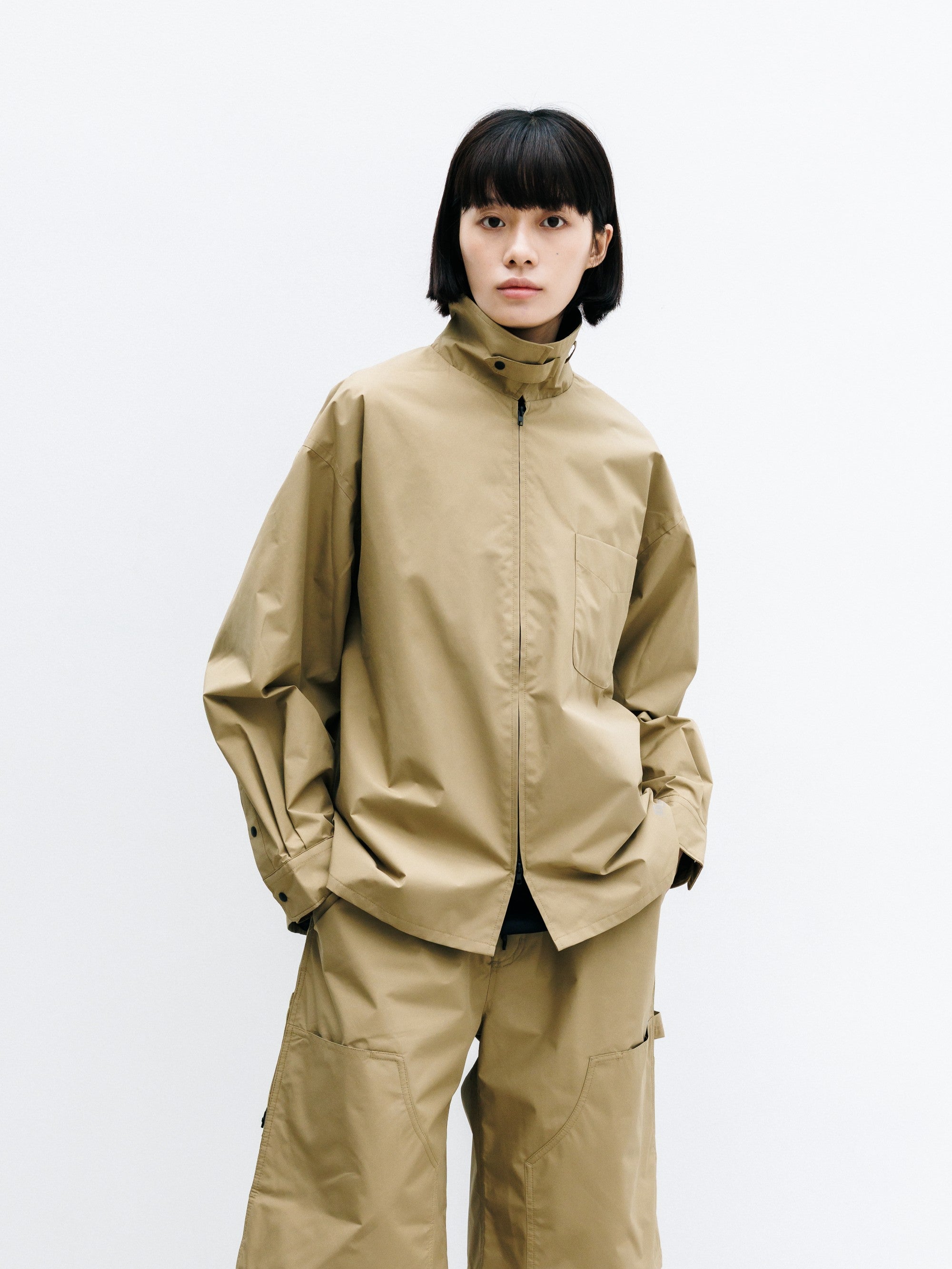 【8.8 SAT 20:00- IN STOCK】+phenix WINDSTOPPER® by GORE-TEX LABS CITY UNIFORM ZIPUP L/S SHIRT (CAMEL BEIGE)